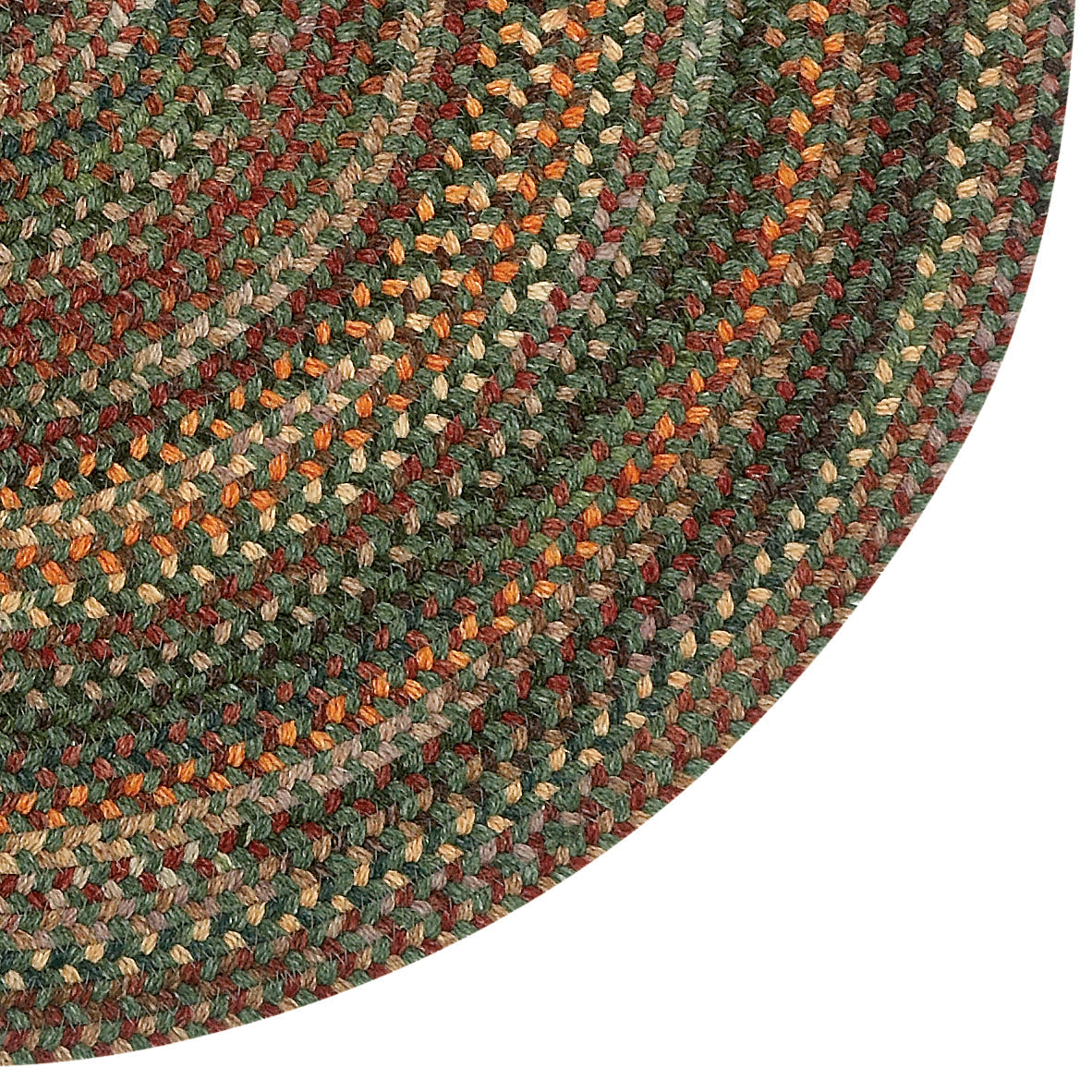 American Classic Green Multi Braided Rug Round image