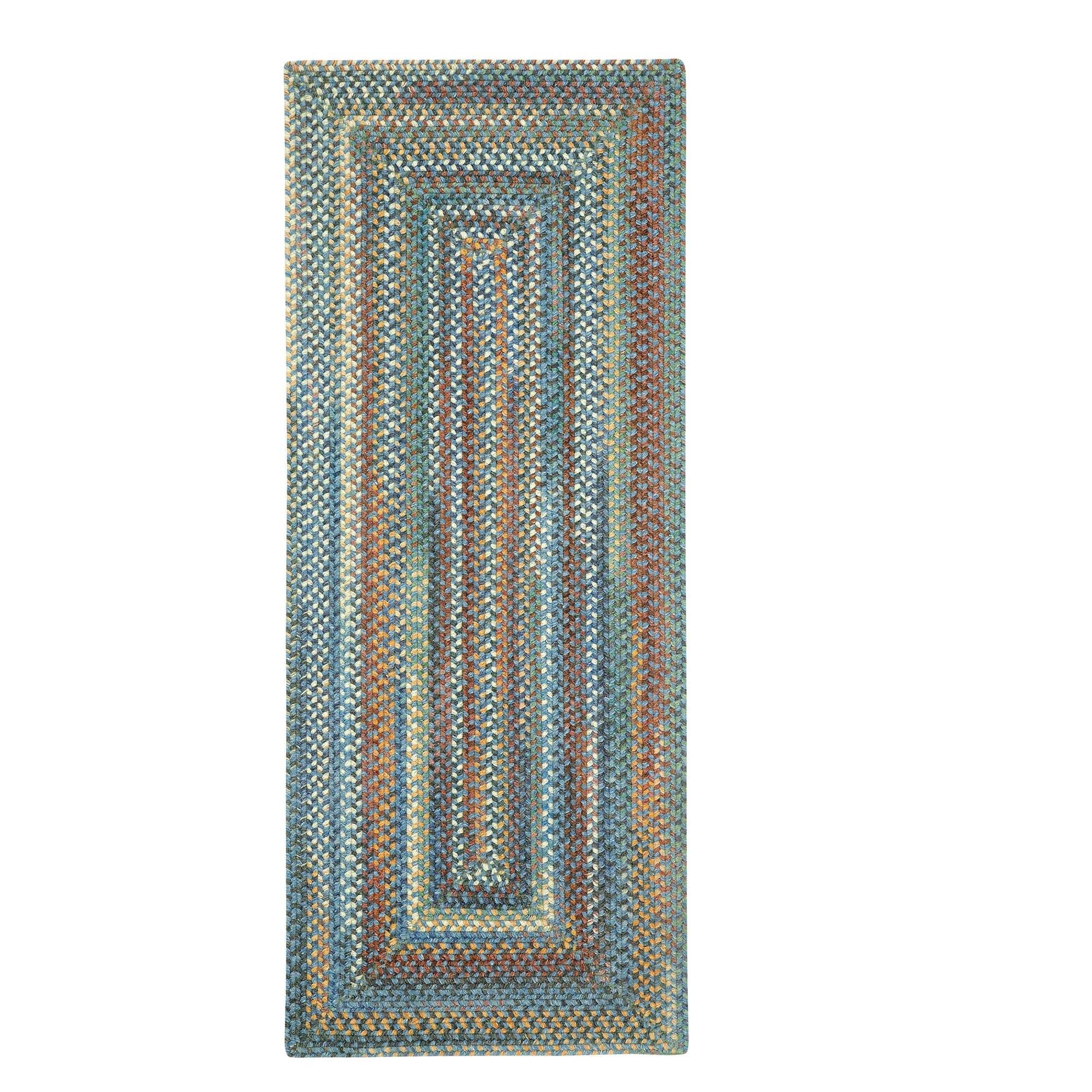 American Classic Legacy Blue Braided Rug Concentric Rectangle image