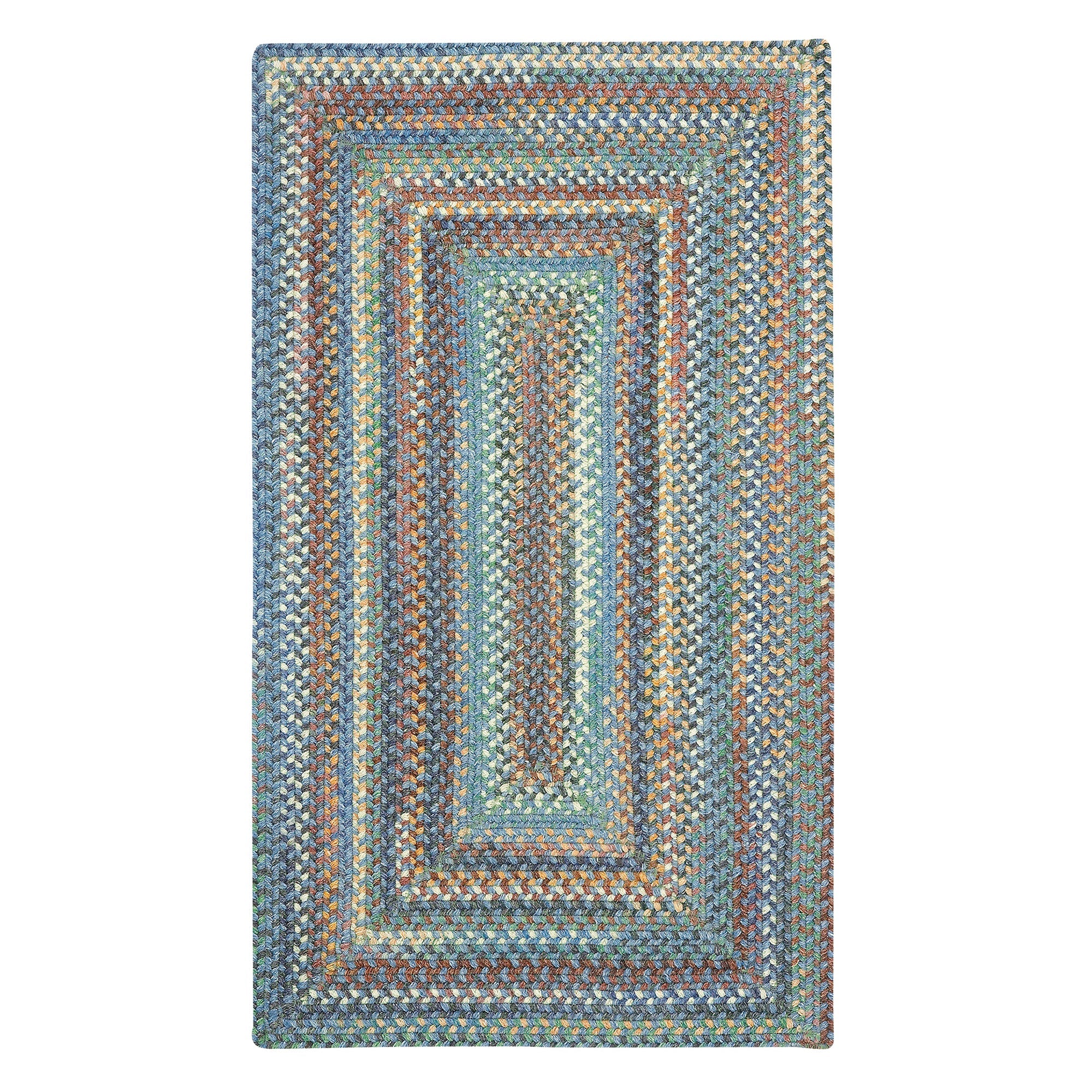 American Classic Legacy Blue Braided Rug Concentric Rectangle image
