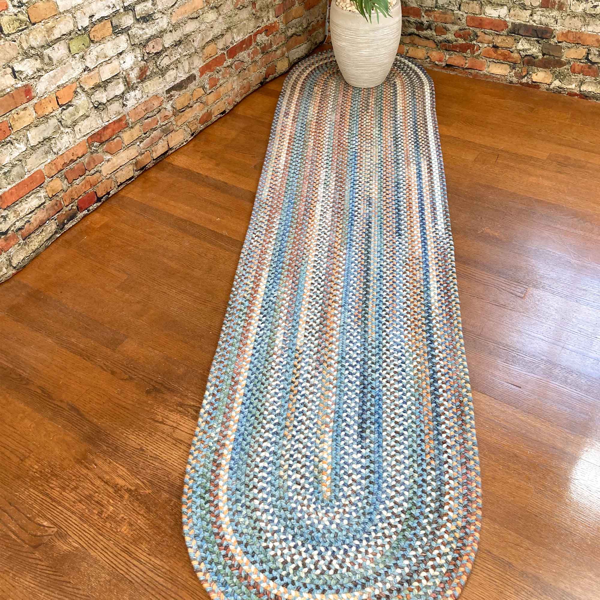 American Classic Legacy Blue Braided Rug Oval image