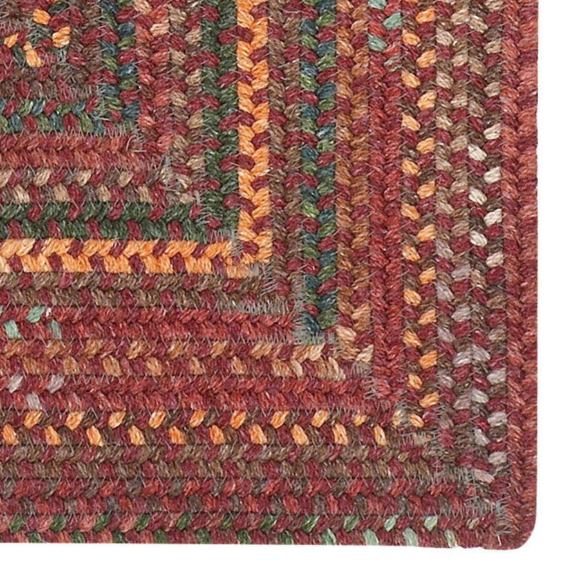 American Classic Red Braided Rug Concentric Rectangle image