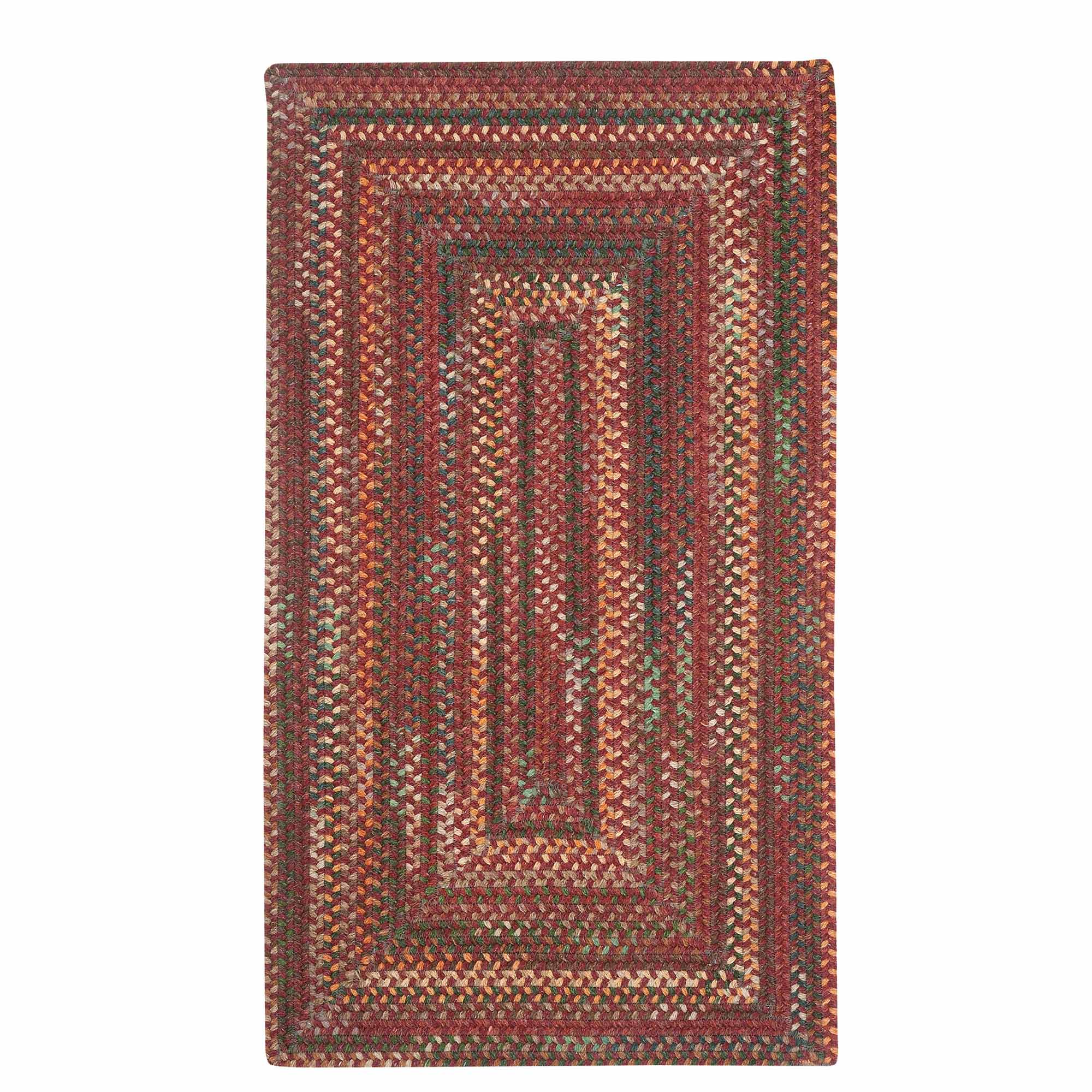 American Classic Red Braided Rug Concentric Rectangle image