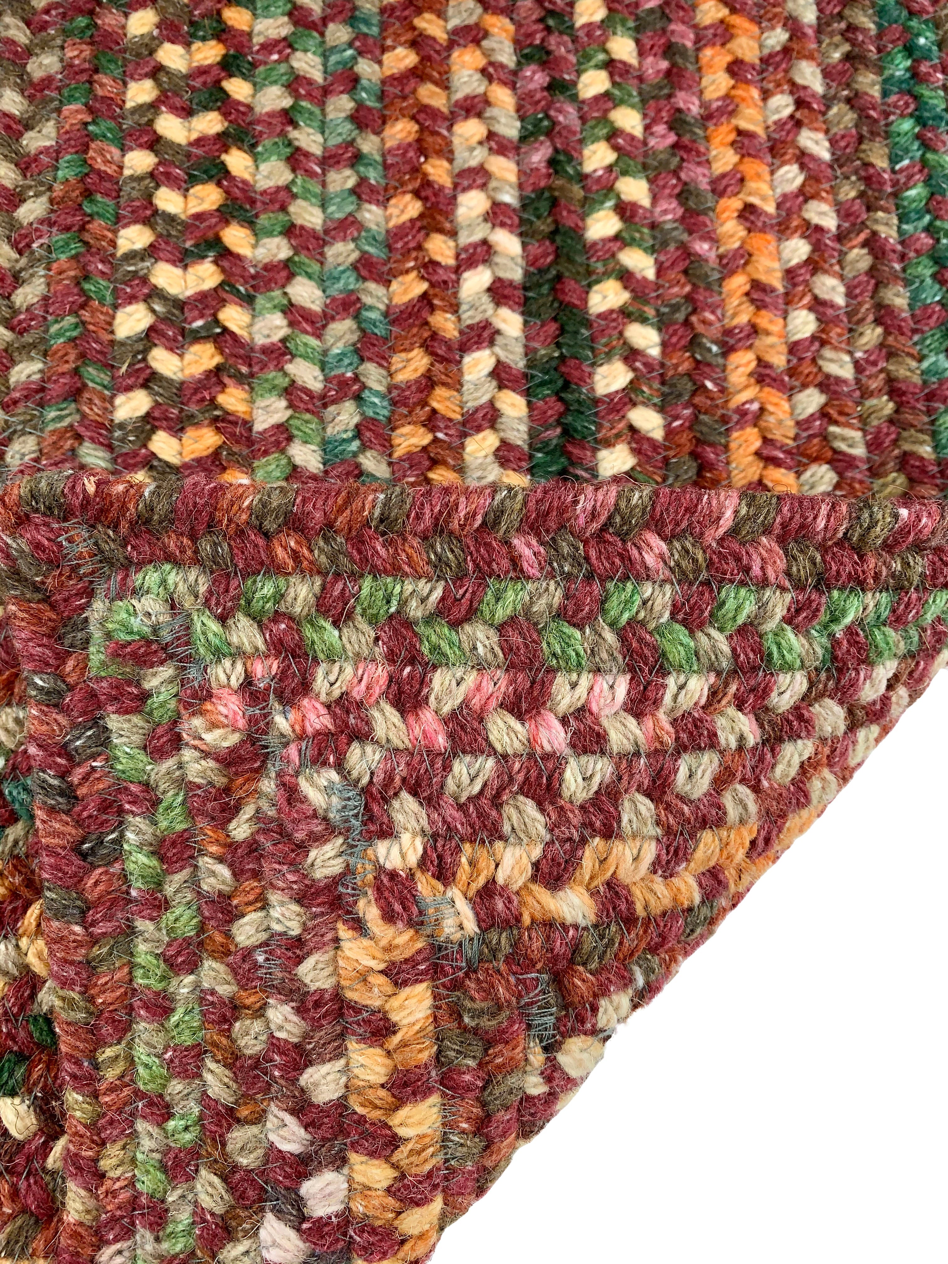 American Classic Red Braided Rug Concentric Rectangle image