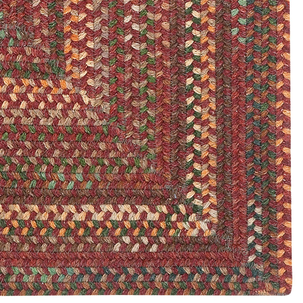 American Classic Red Braided Rug Concentric Rectangle image