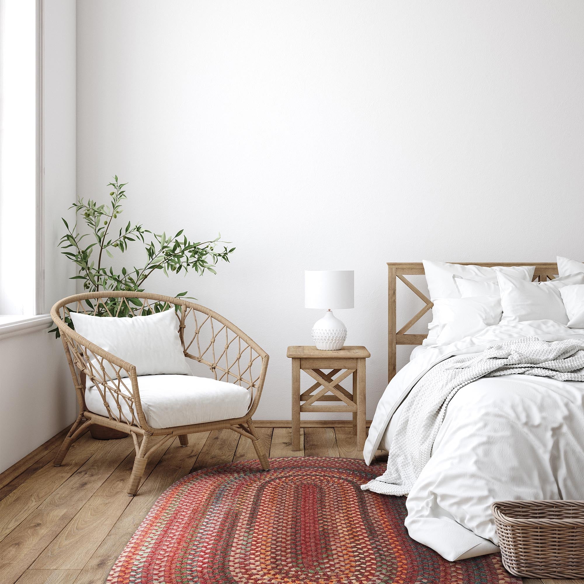 American Classic Red Braided Rug Oval image