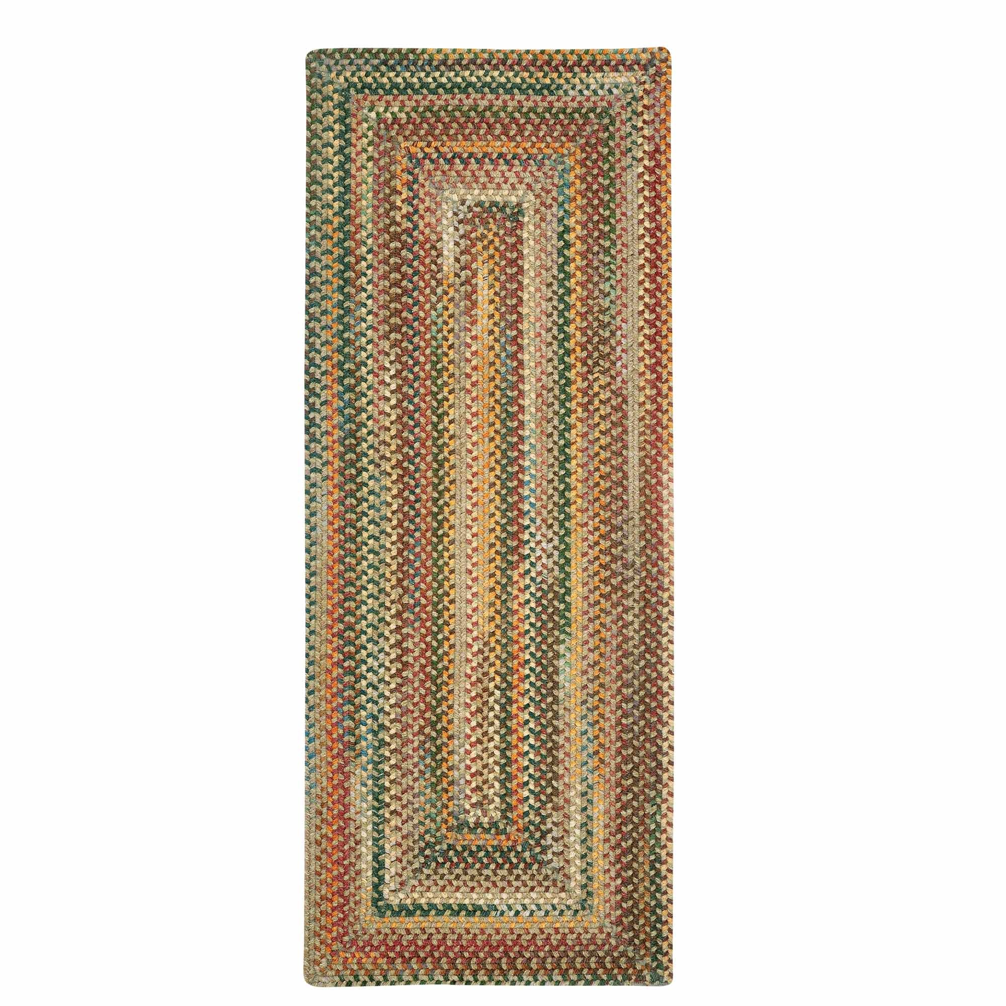 American Classic Tan Multi Braided Rug Concentric Rectangle image