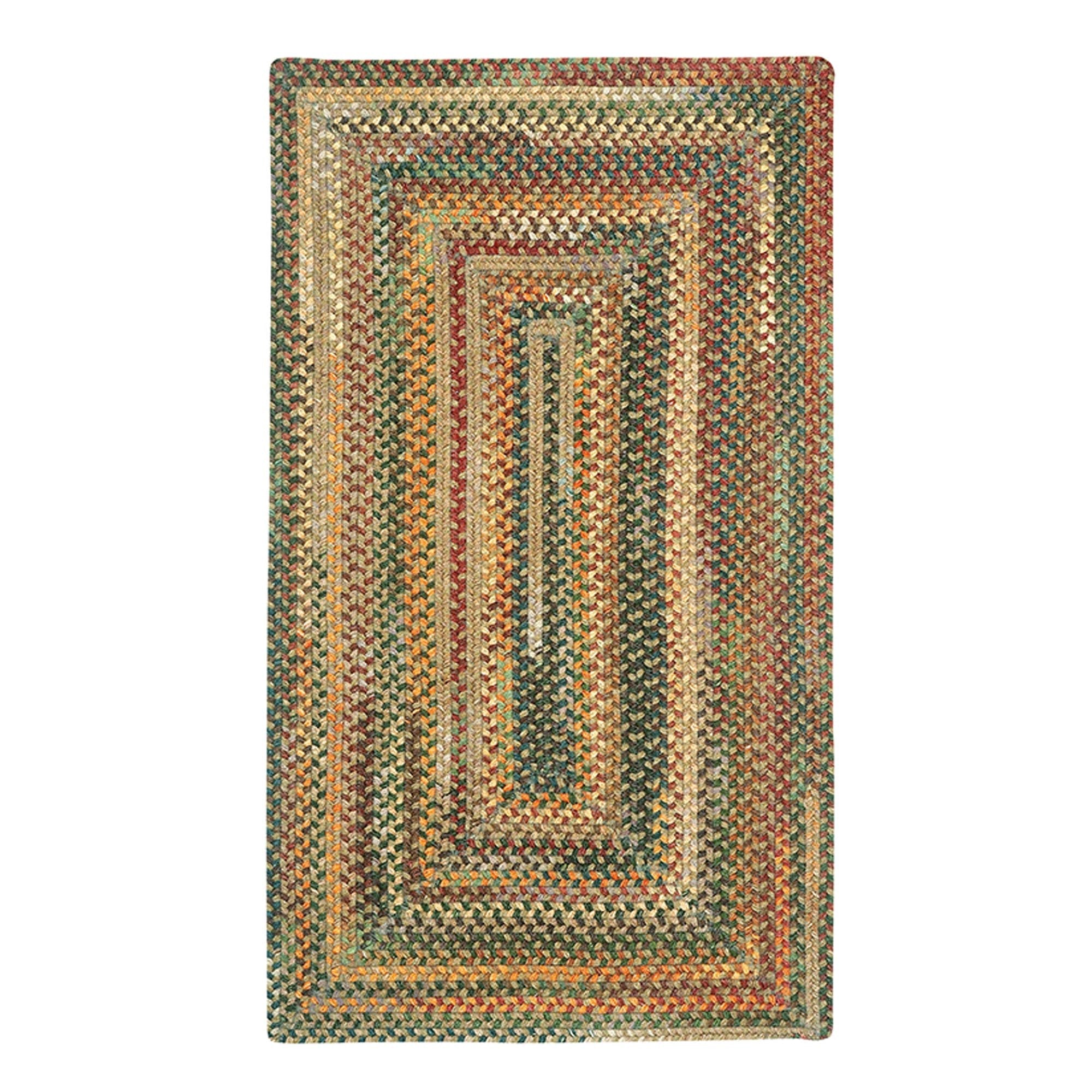 American Classic Tan Multi Braided Rug Concentric Rectangle image