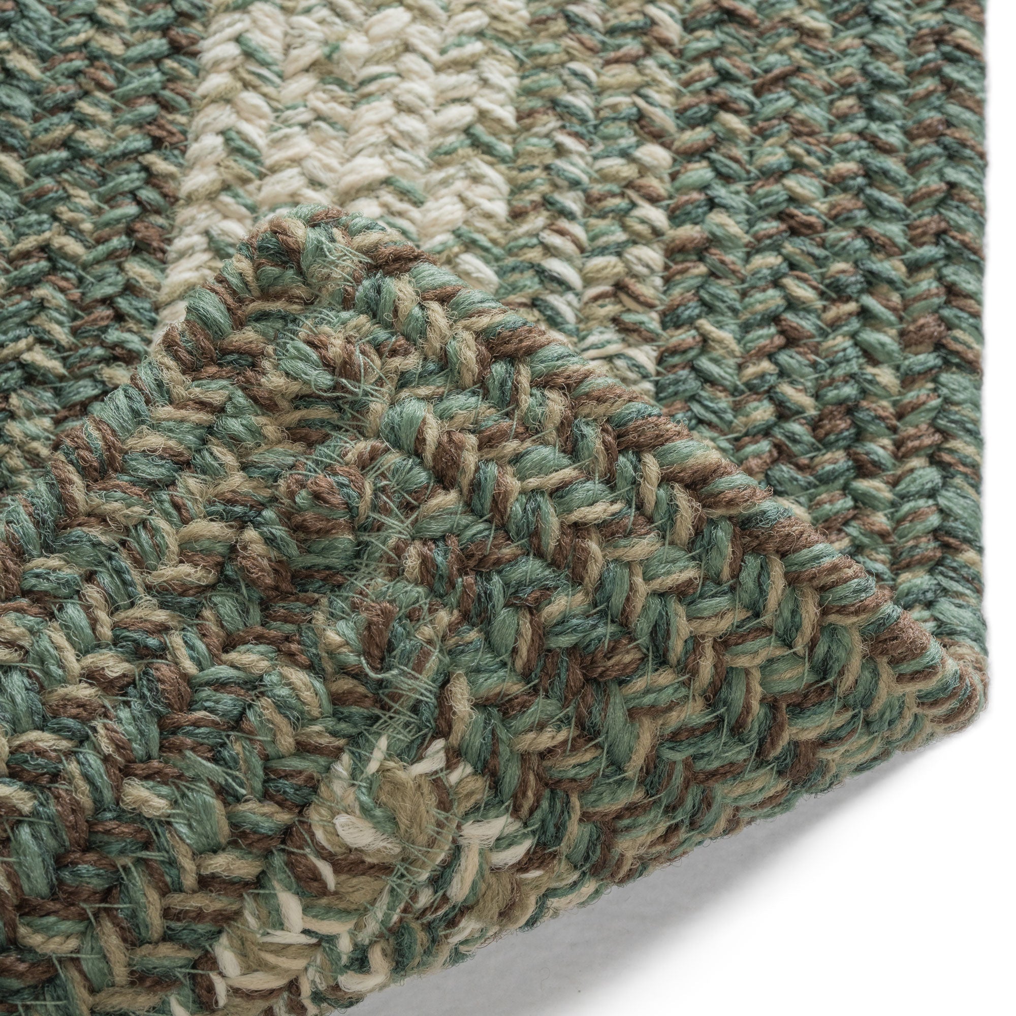 Sturbridge Balsam Green Braided Rug Concentric Rectangle image