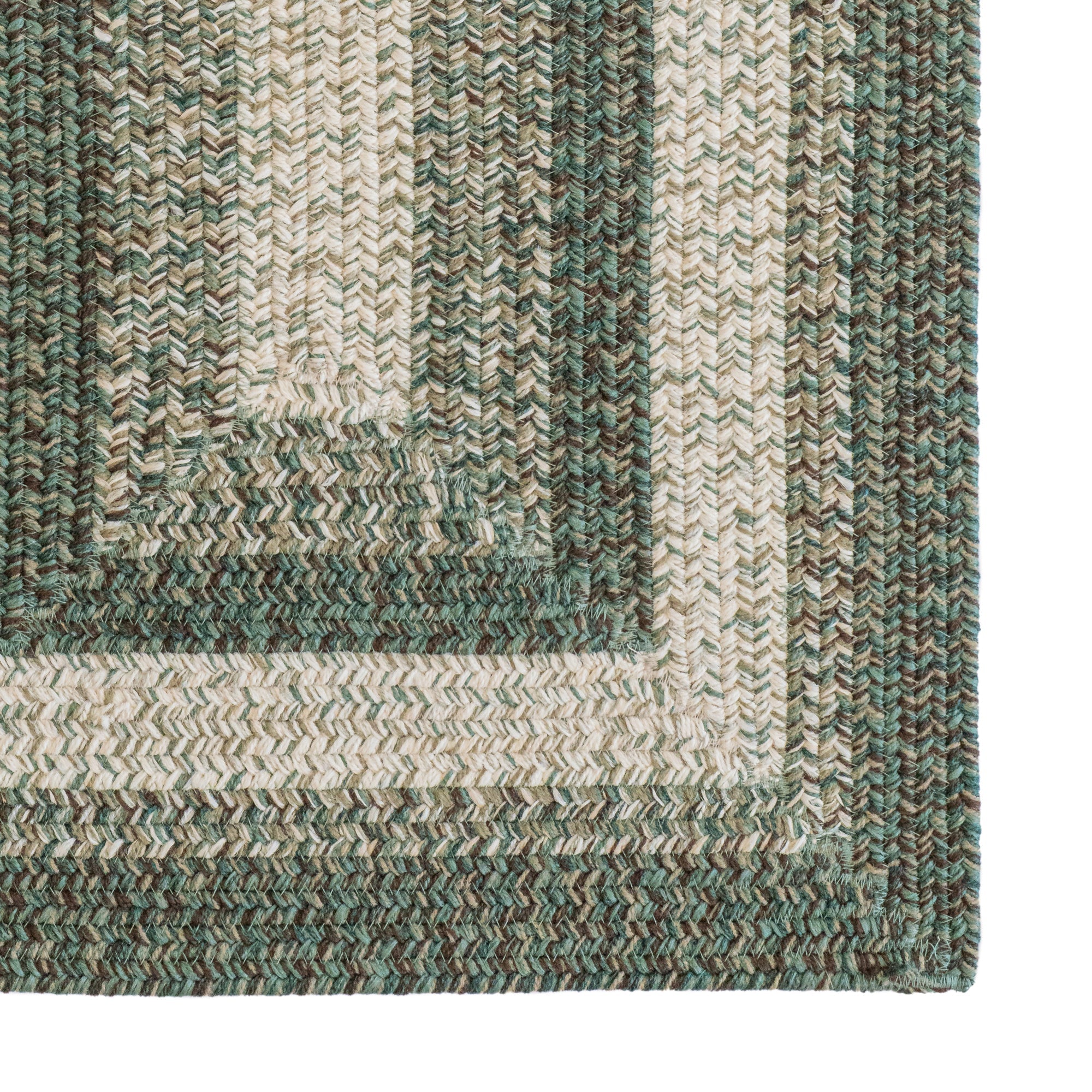 Sturbridge Balsam Green Braided Rug Concentric Rectangle image