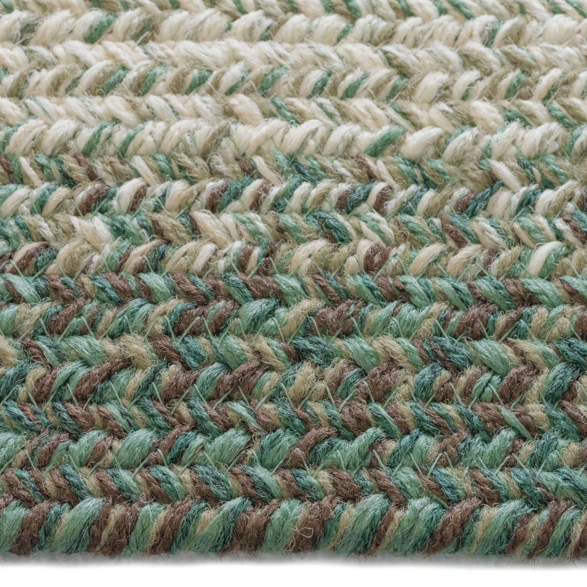 Sturbridge Balsam Green Braided Rug Concentric Rectangle image