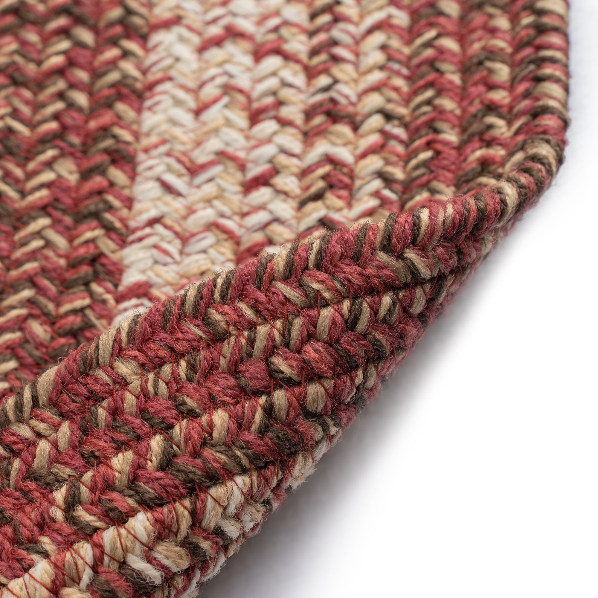 Sturbridge Maple Red Braided Rug Round image