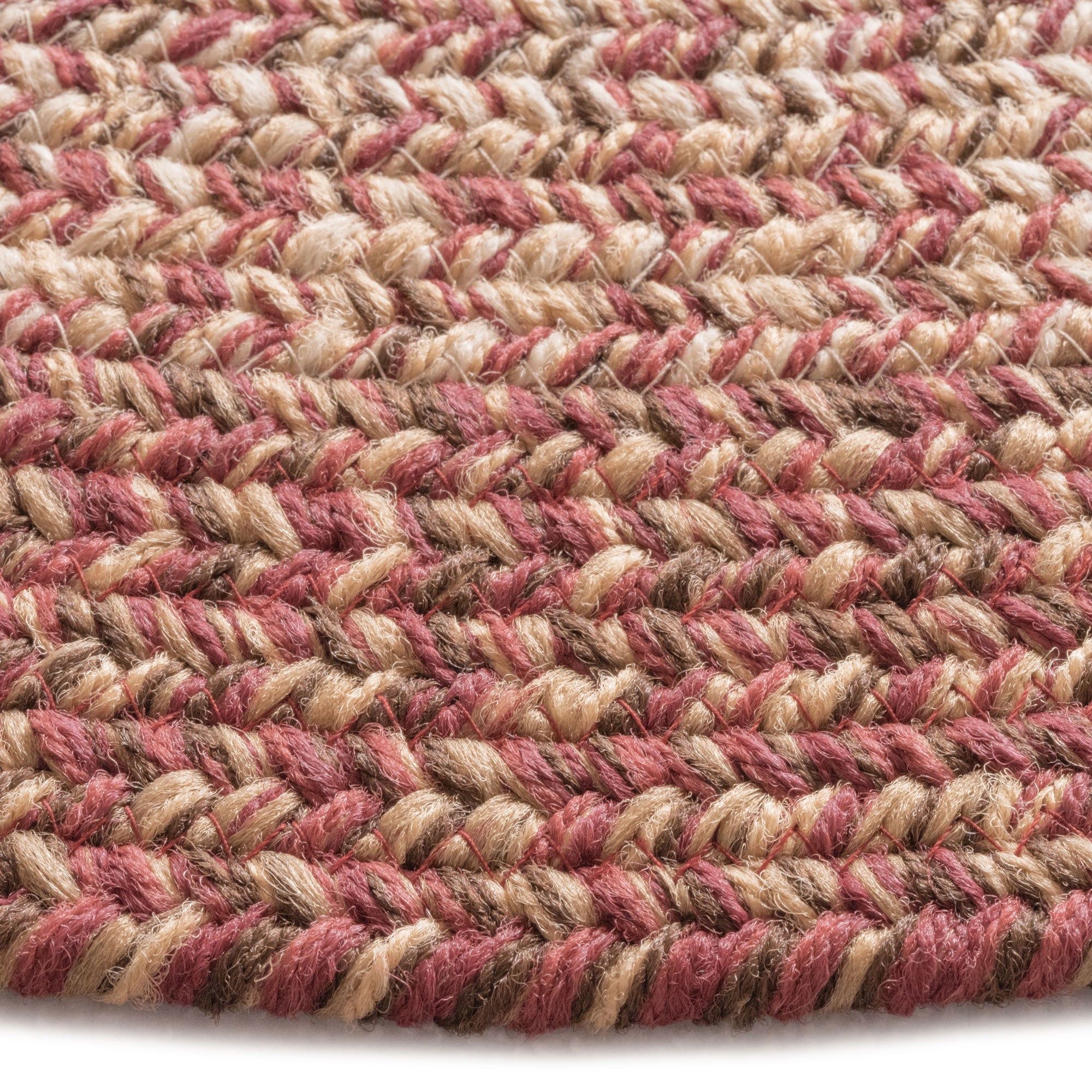 Sturbridge Maple Red Braided Rug Round image