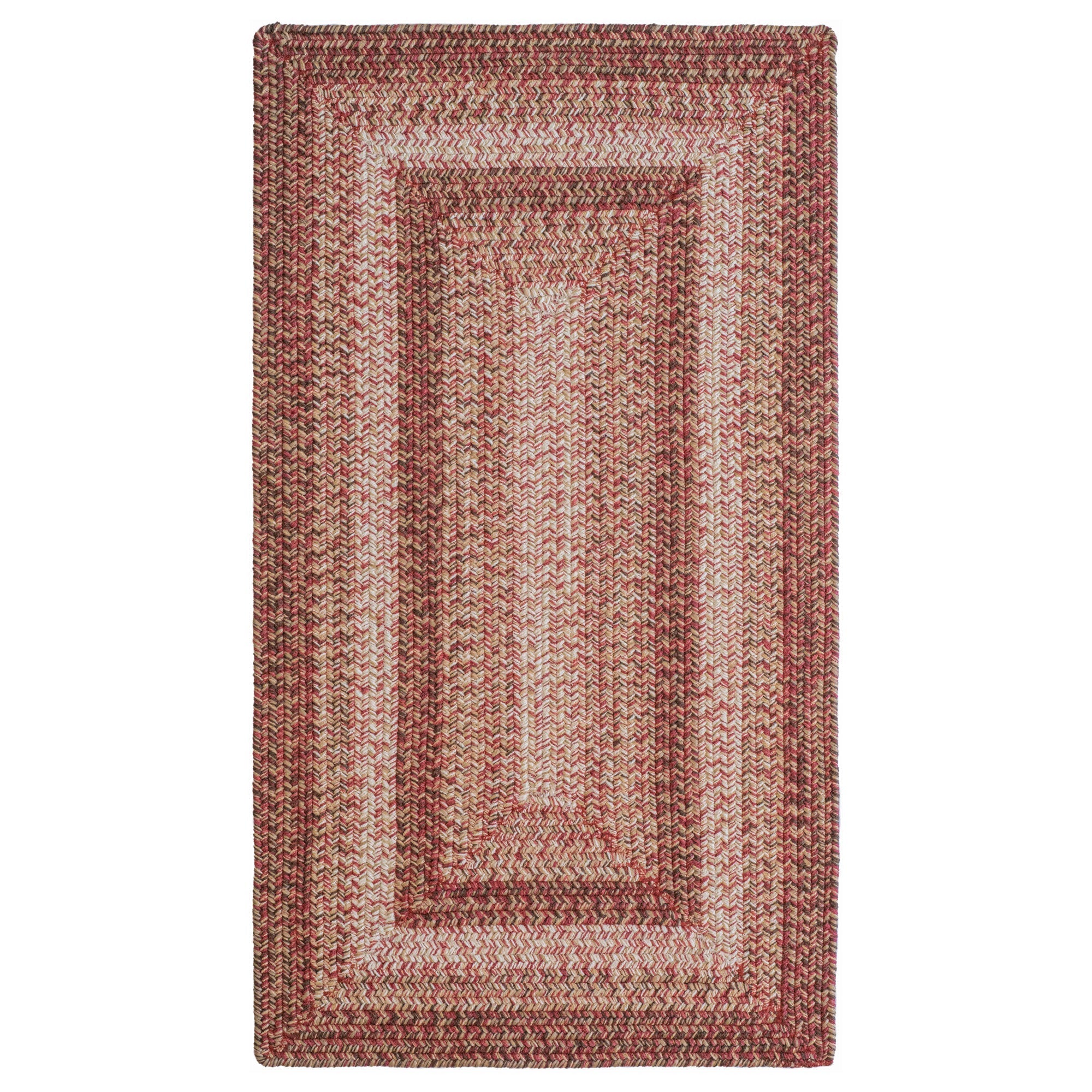 Sturbridge Maple Red Braided Rug Concentric Rectangle image