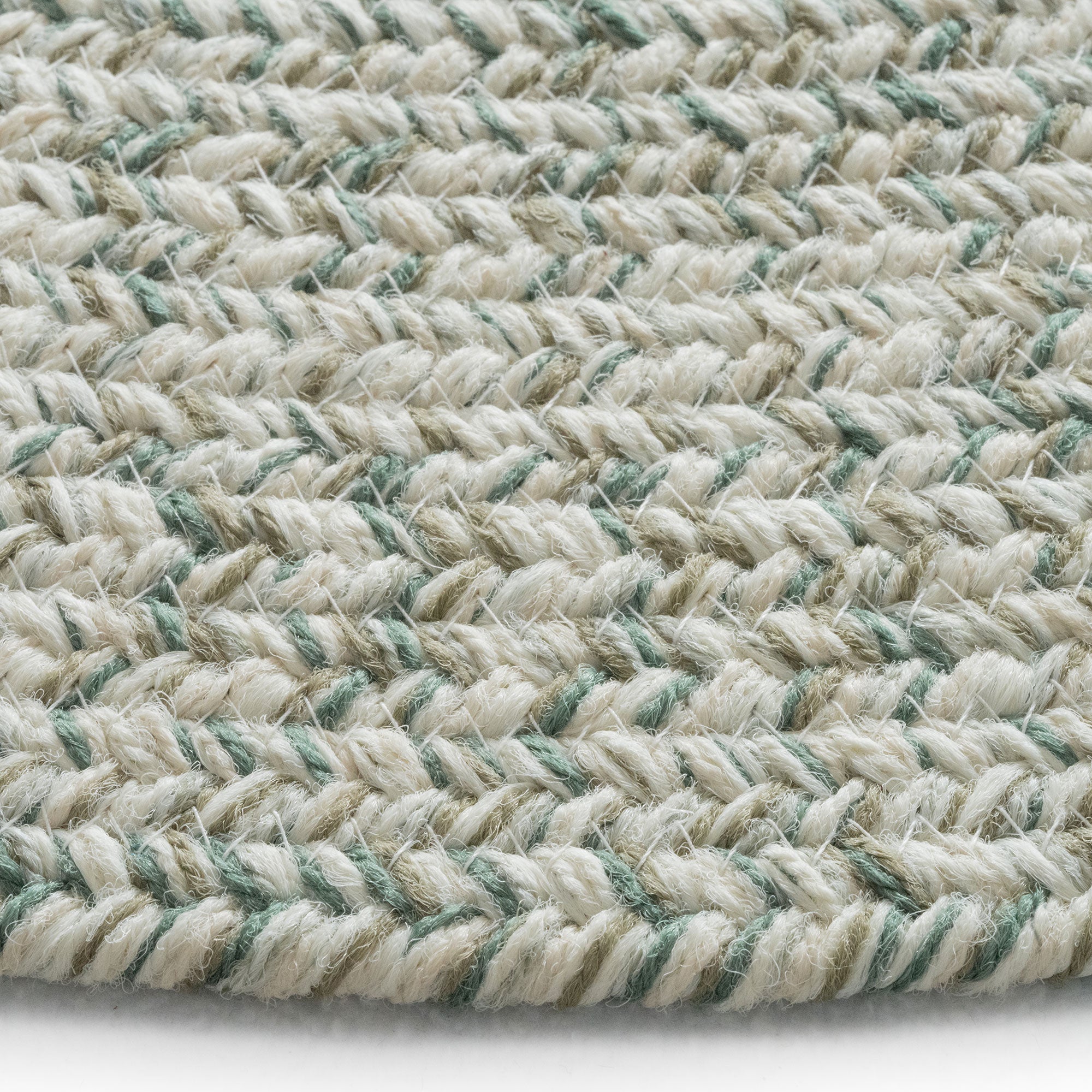 Stockton Light Green Braided Rug Round image