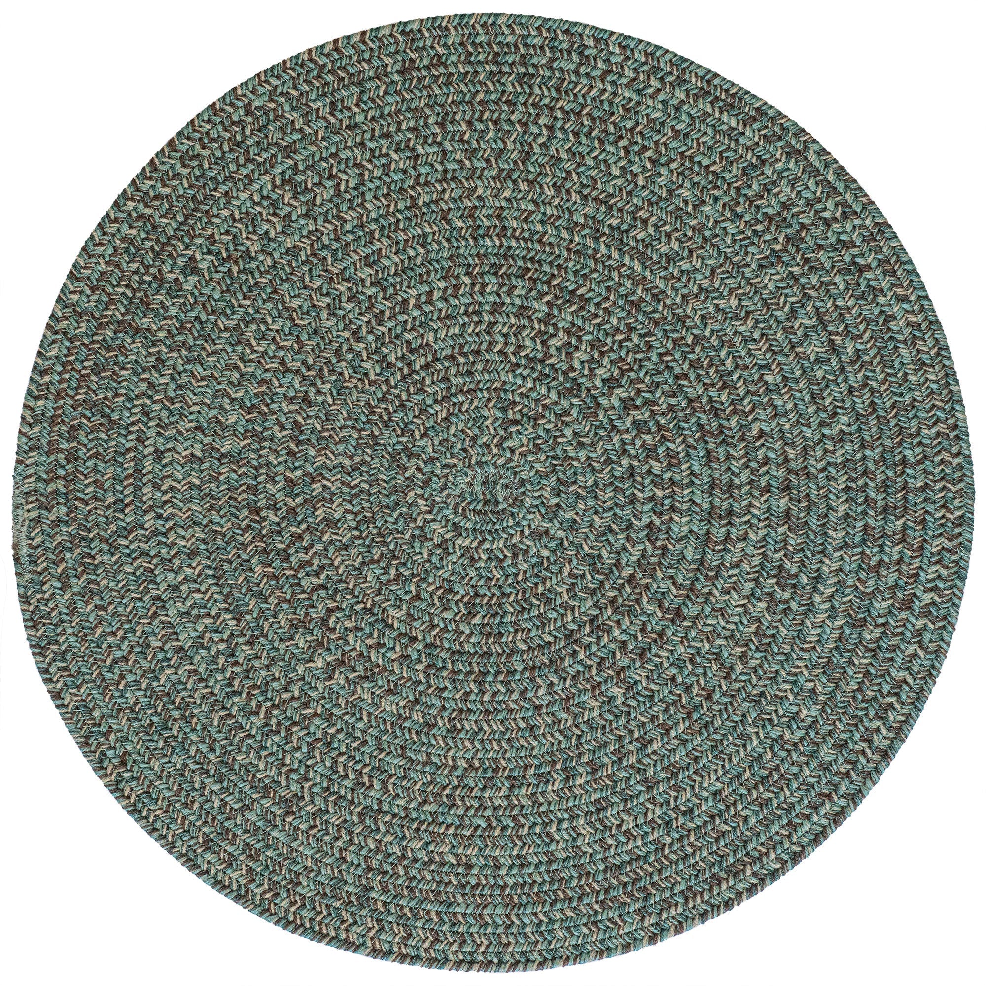 Stockton Dark Green Braided Rug Round image