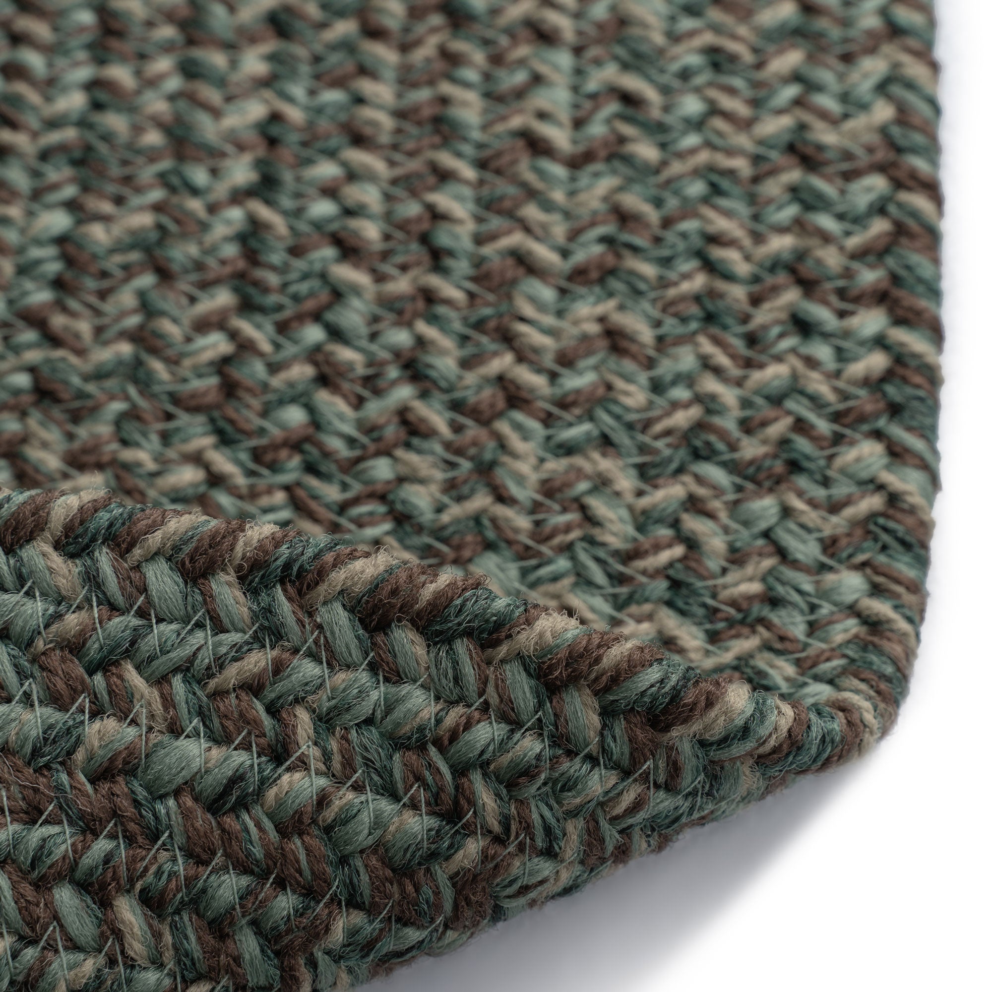 Stockton Dark Green Braided Rug Round image