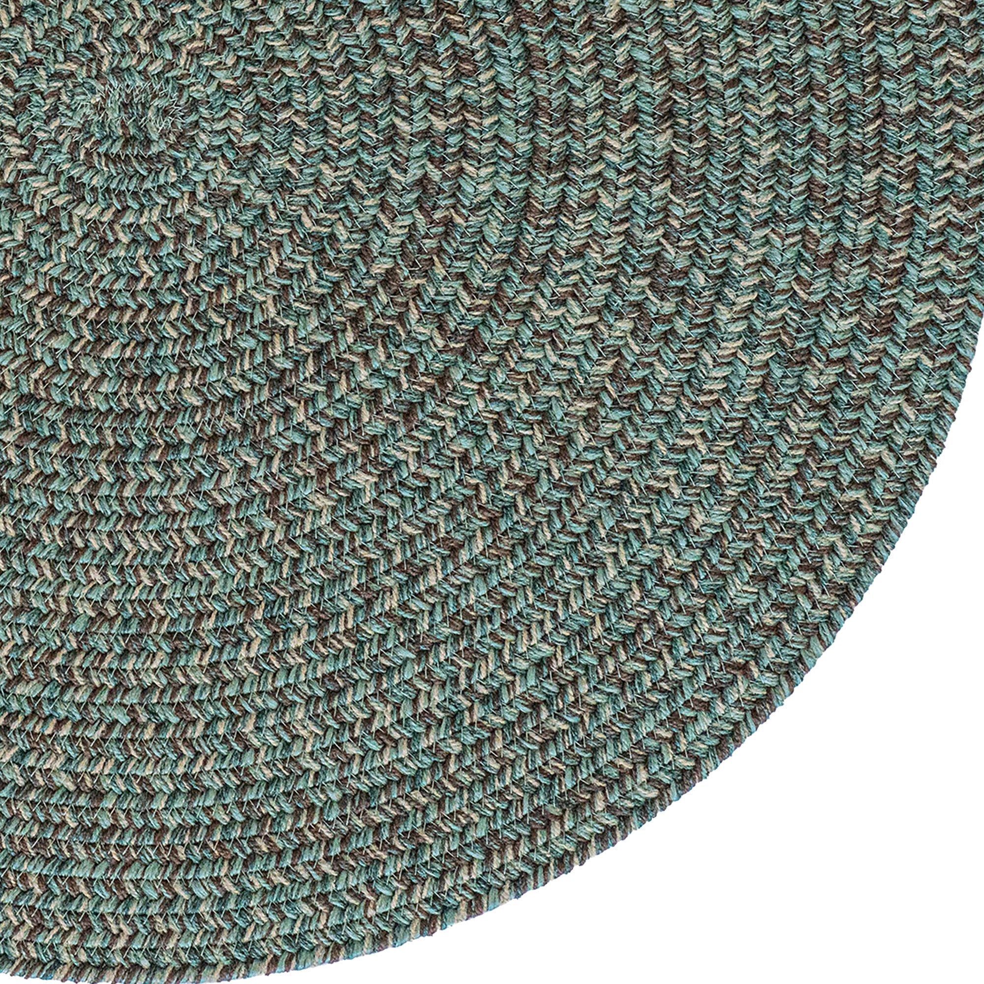 Stockton Dark Green Braided Rug Round image