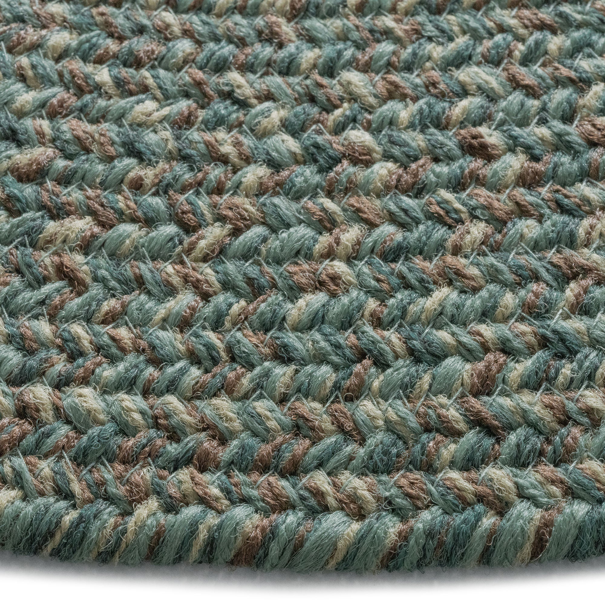Stockton Dark Green Braided Rug Round image
