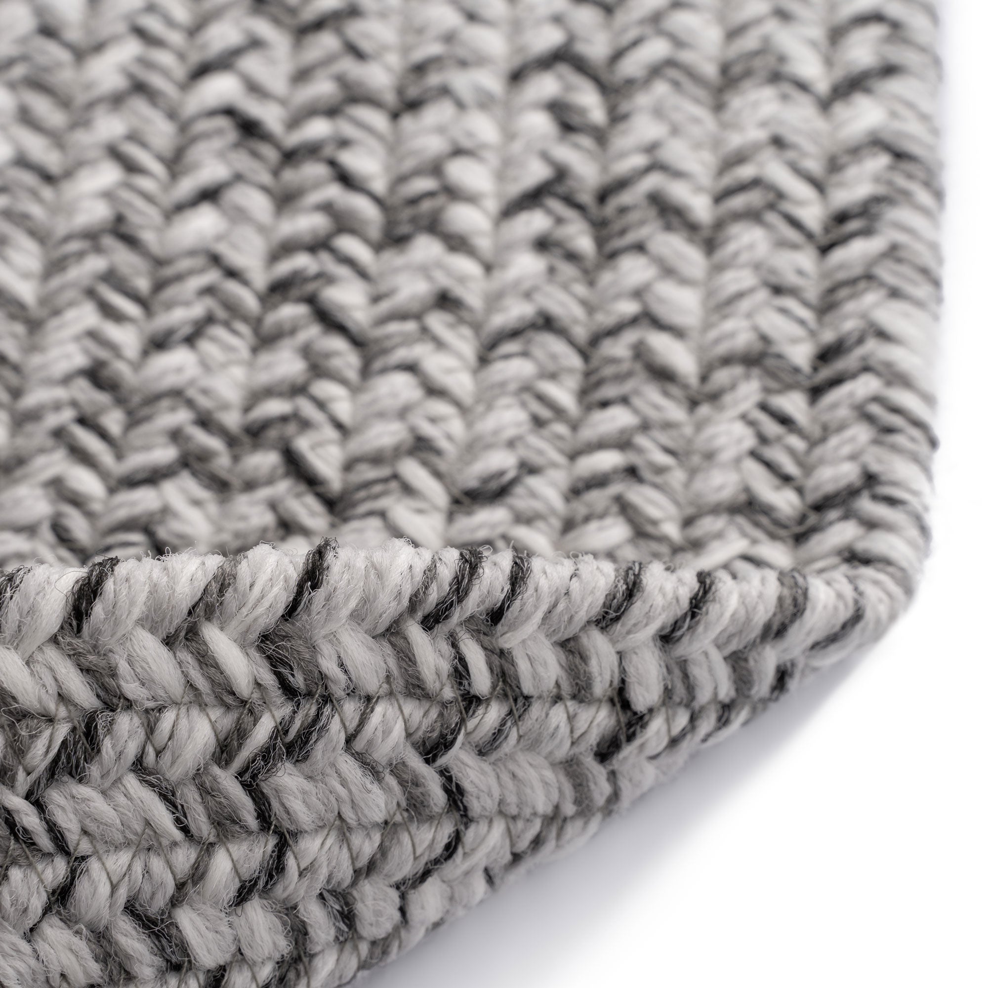 Stockton Light Gray Braided Rug Round image