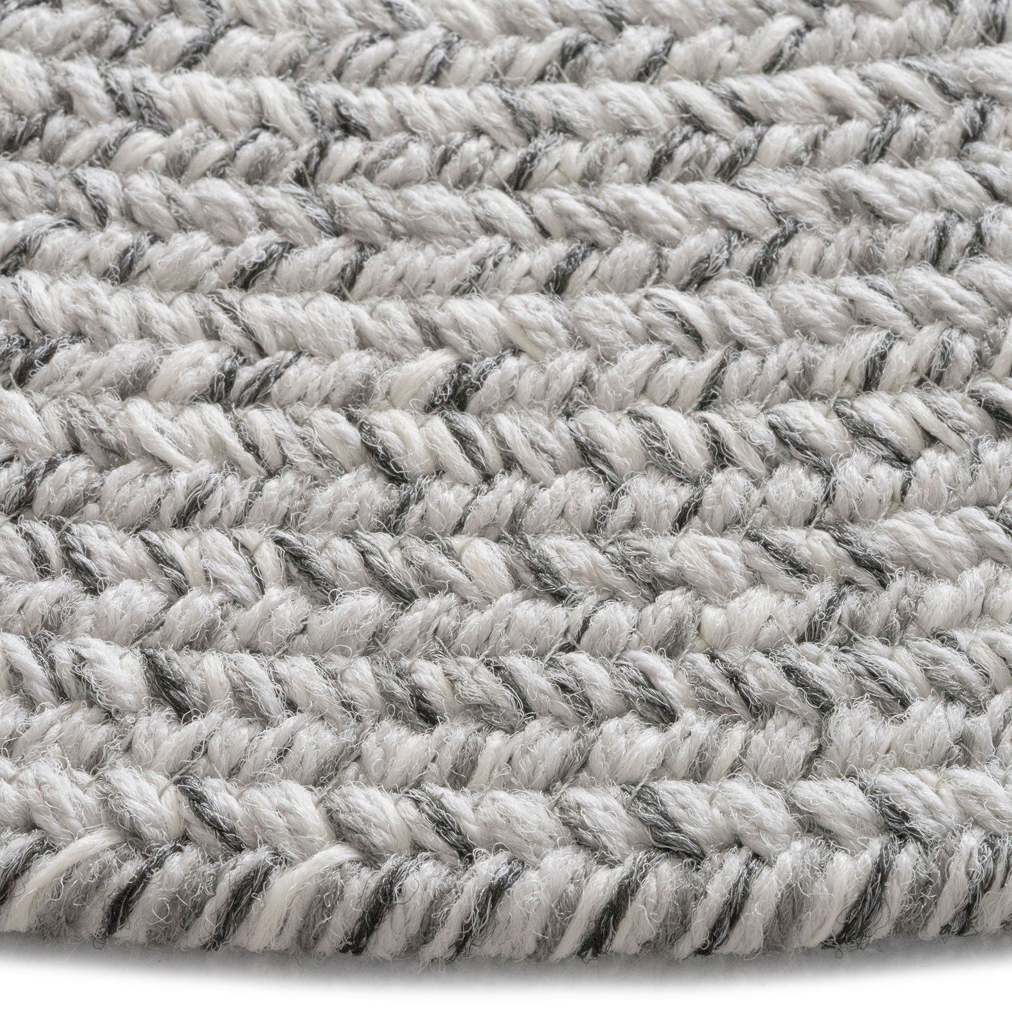 Stockton Light Gray Braided Rug Round image