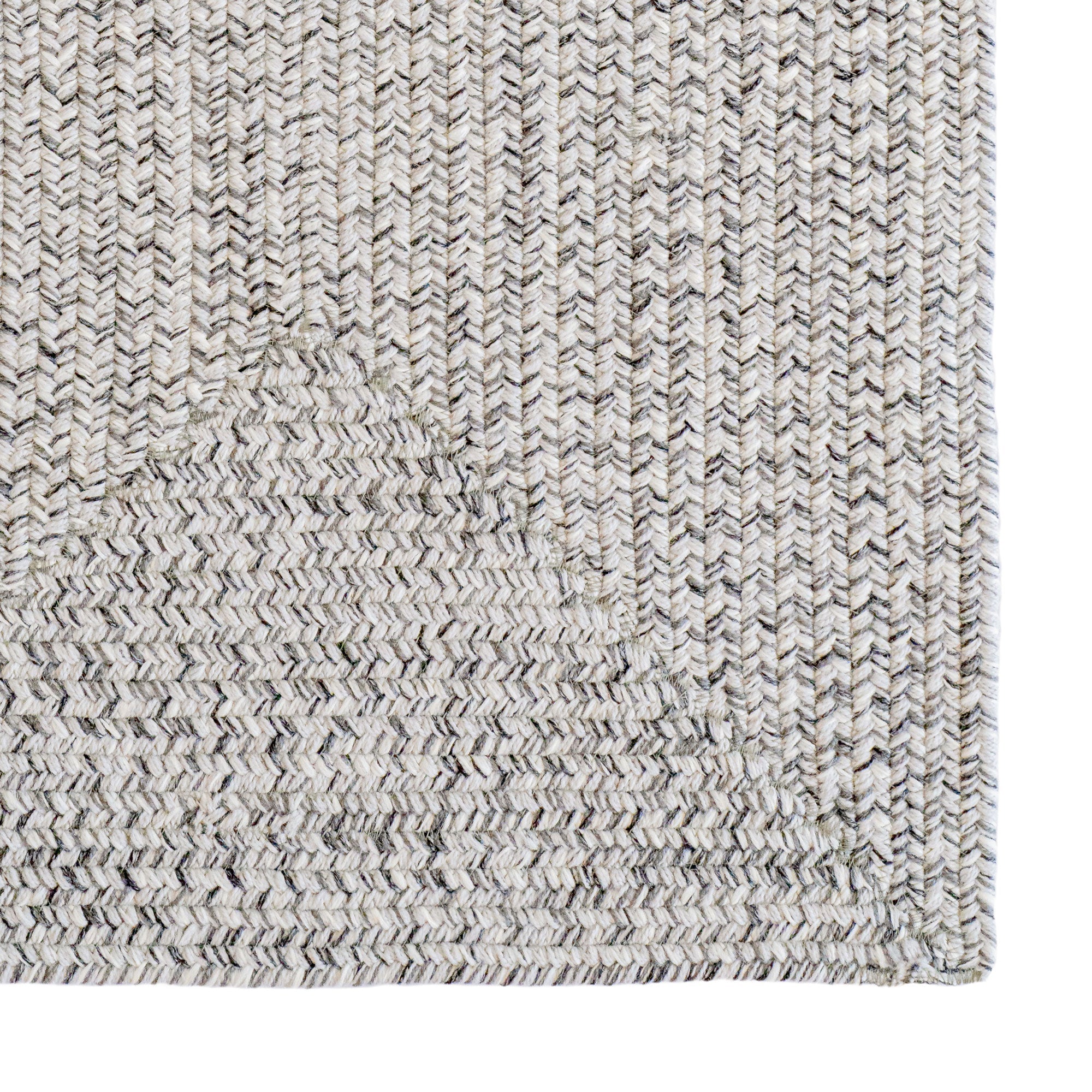 Stockton Light Gray Braided Rug Concentric Rectangle image