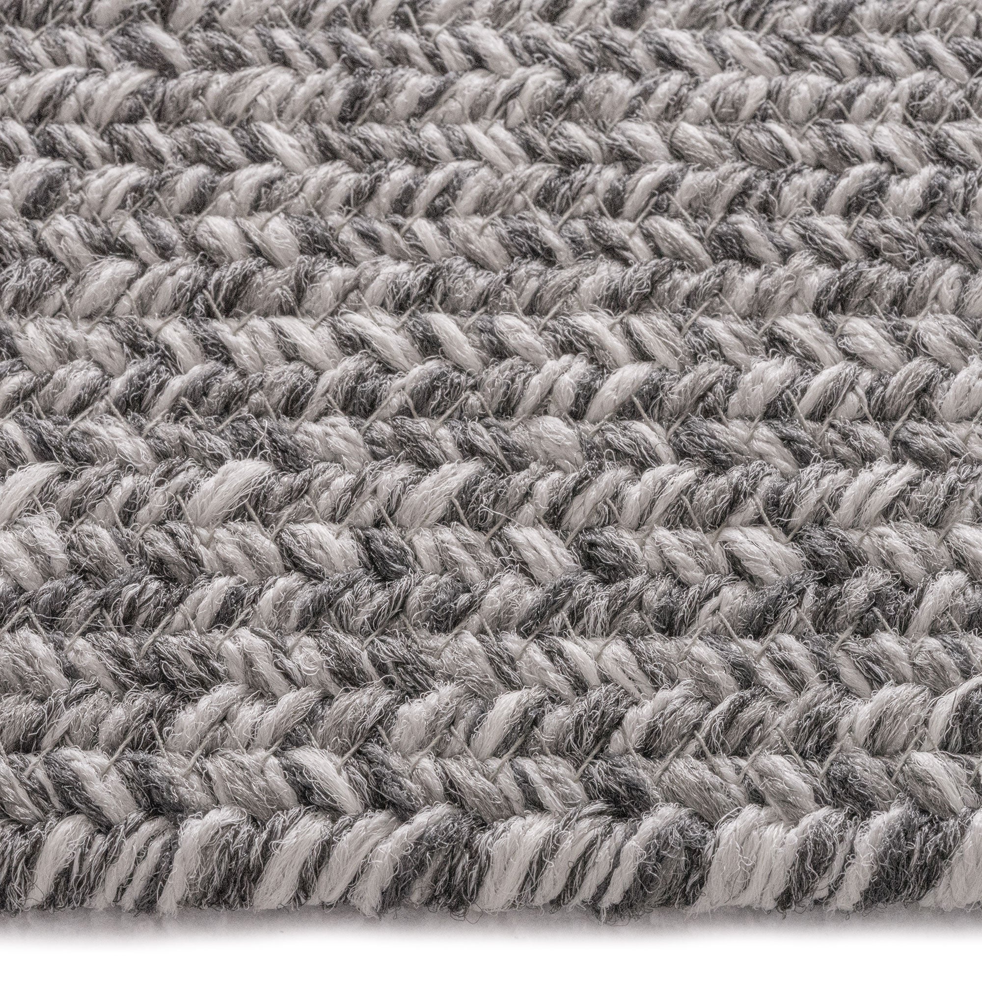 Stockton Medium Gray Braided Rug Concentric Rectangle image