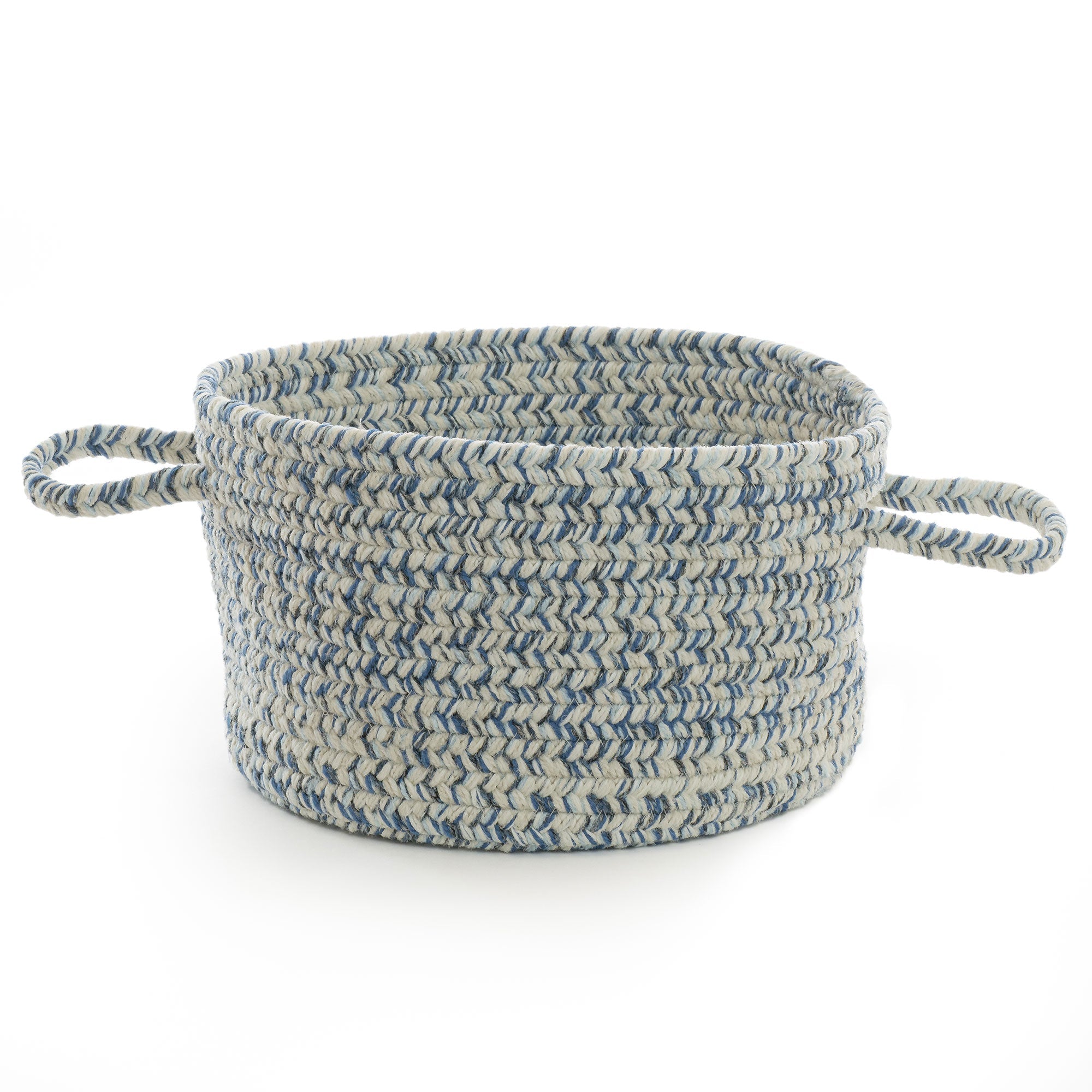 Stockton Light Blue Braided Rug Basket image