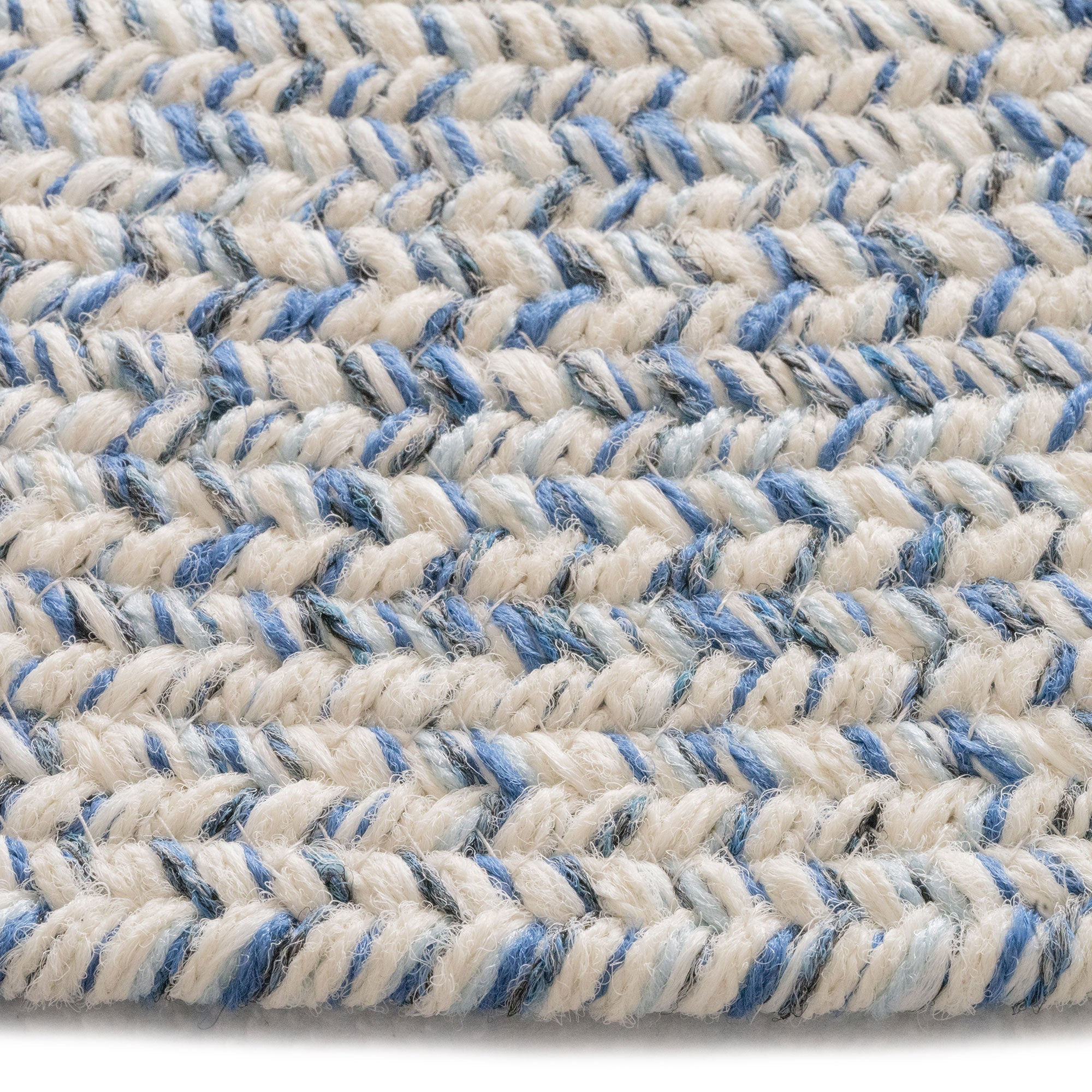 Stockton Light Blue Braided Rug Round image