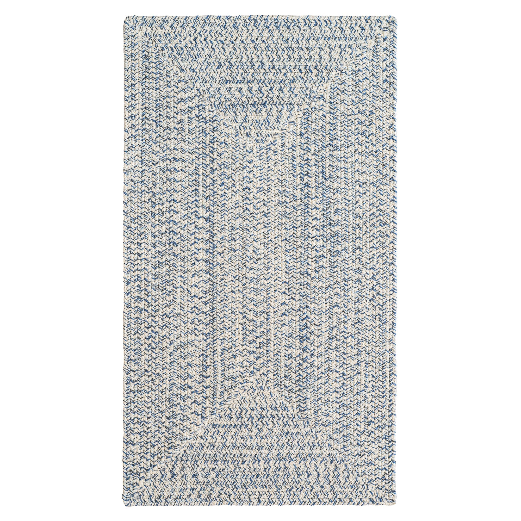 Stockton Light Blue Braided Rug Concentric Rectangle image