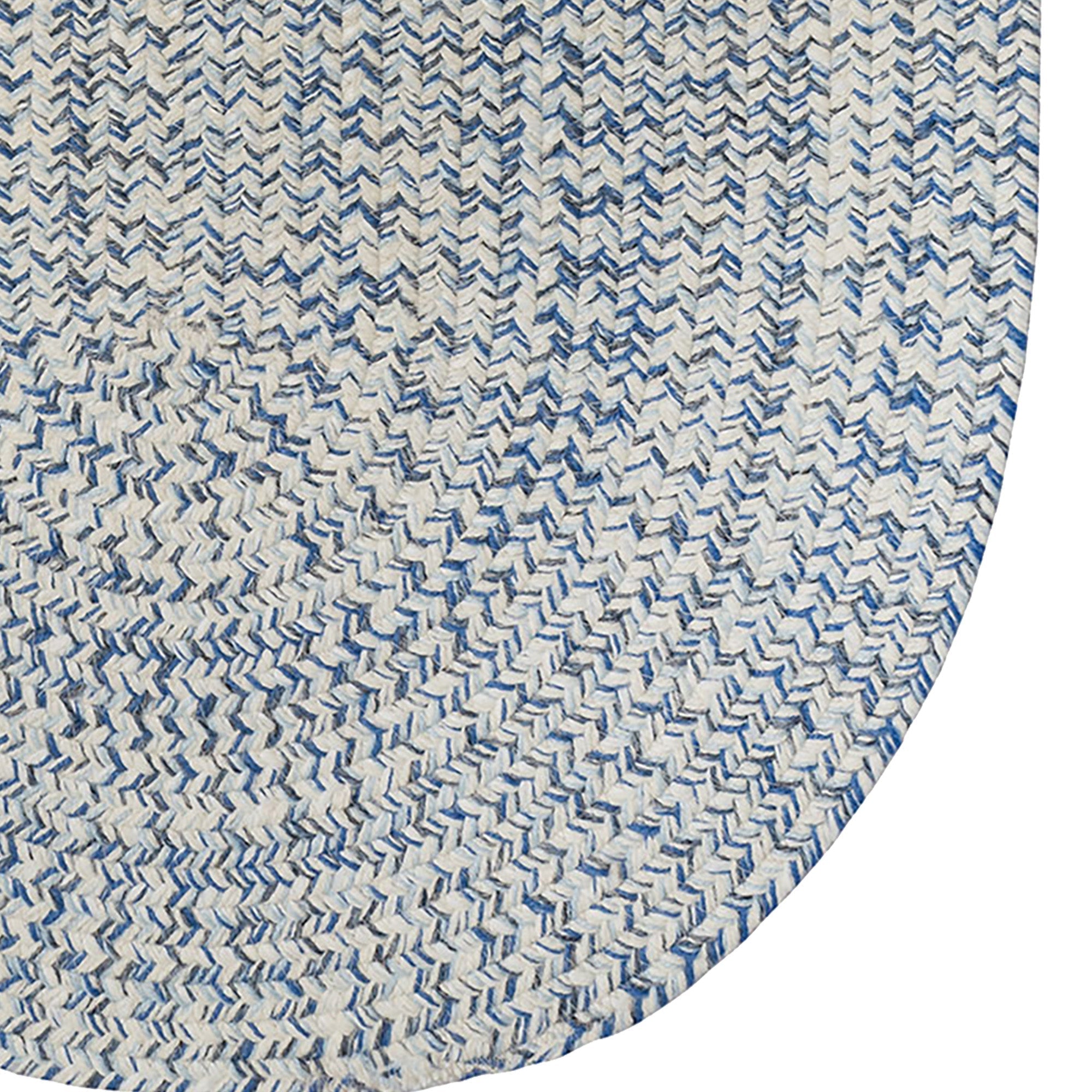 Stockton Light Blue Braided Rug Oval image