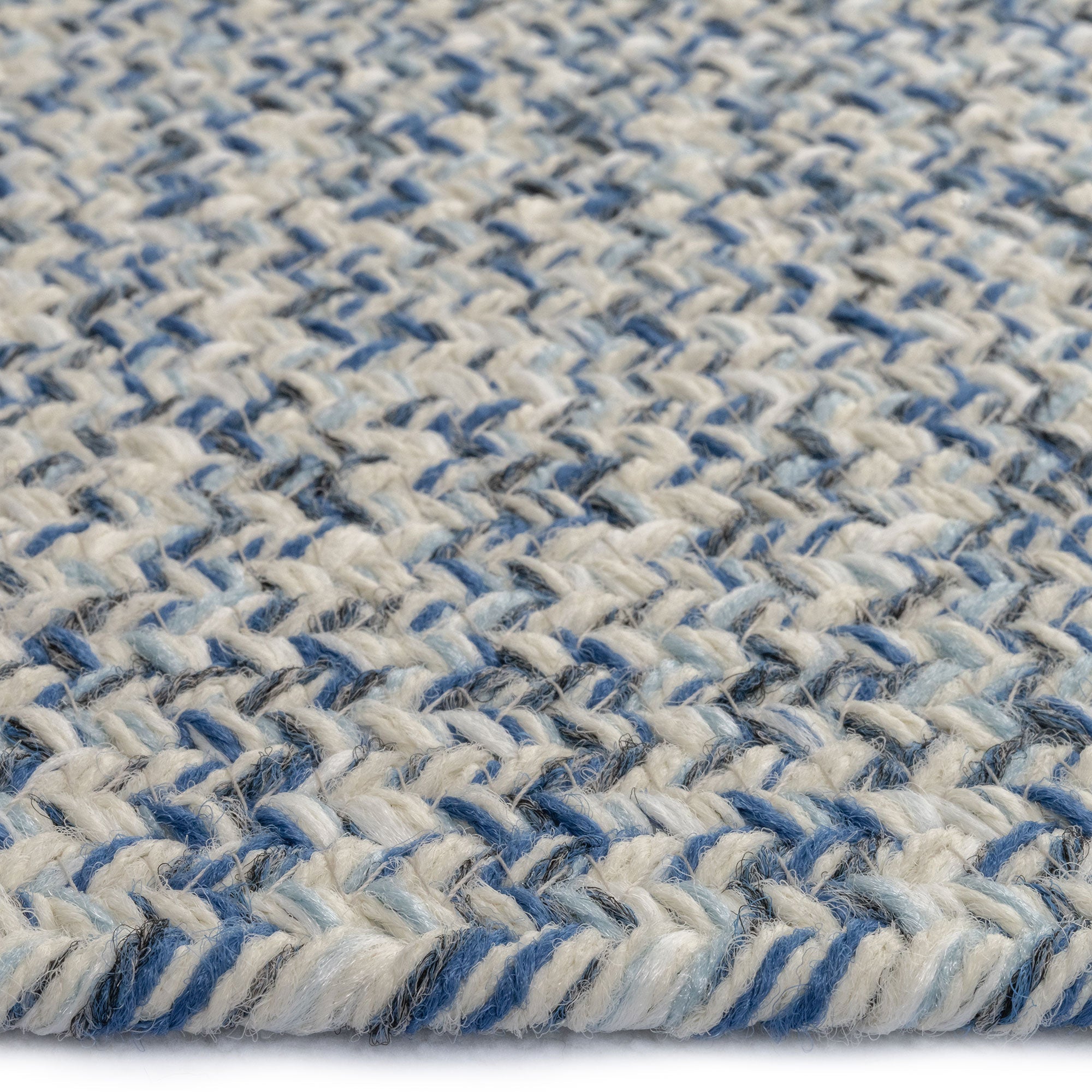 Stockton Light Blue Braided Rug Oval image