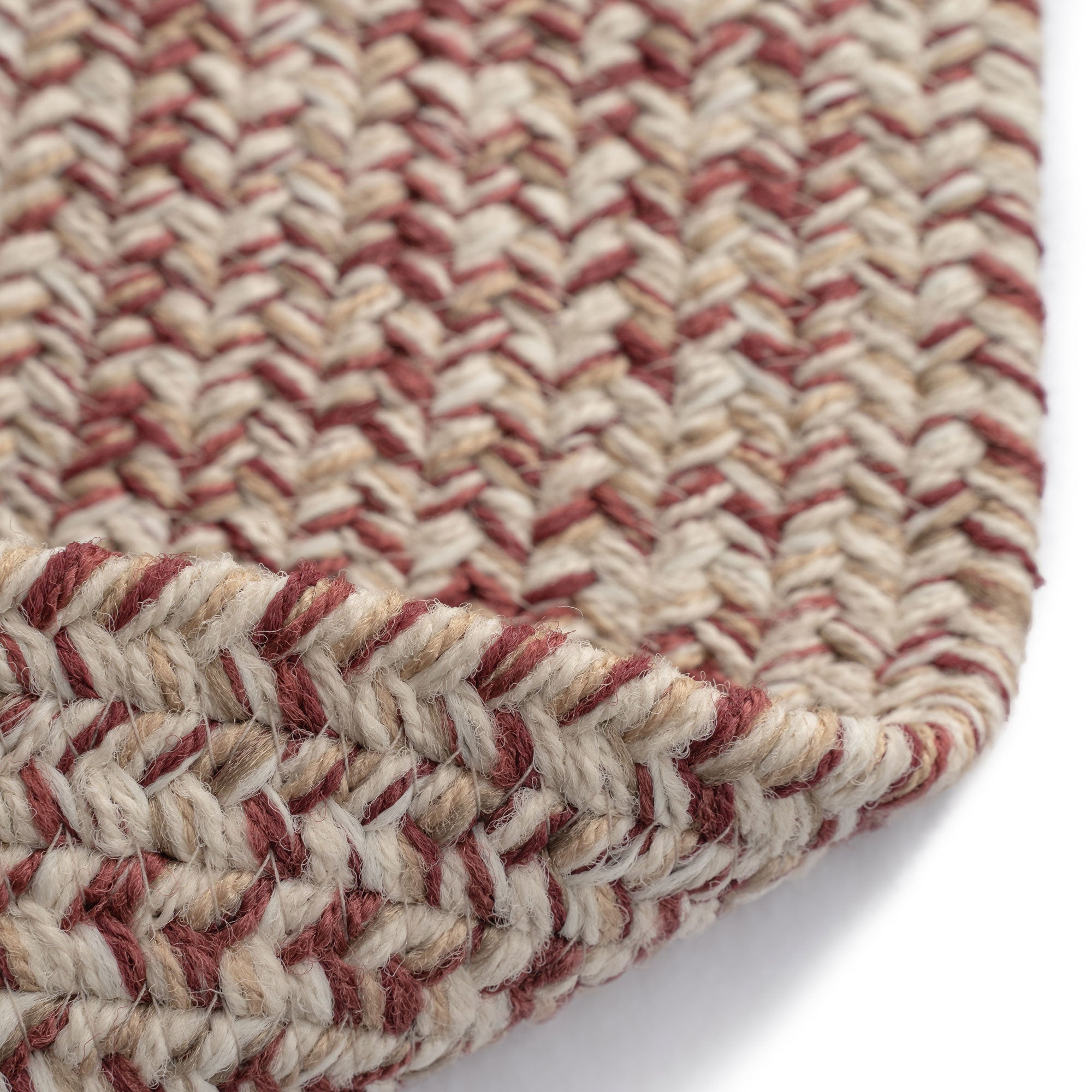 Stockton Light Red Braided Rug Round image