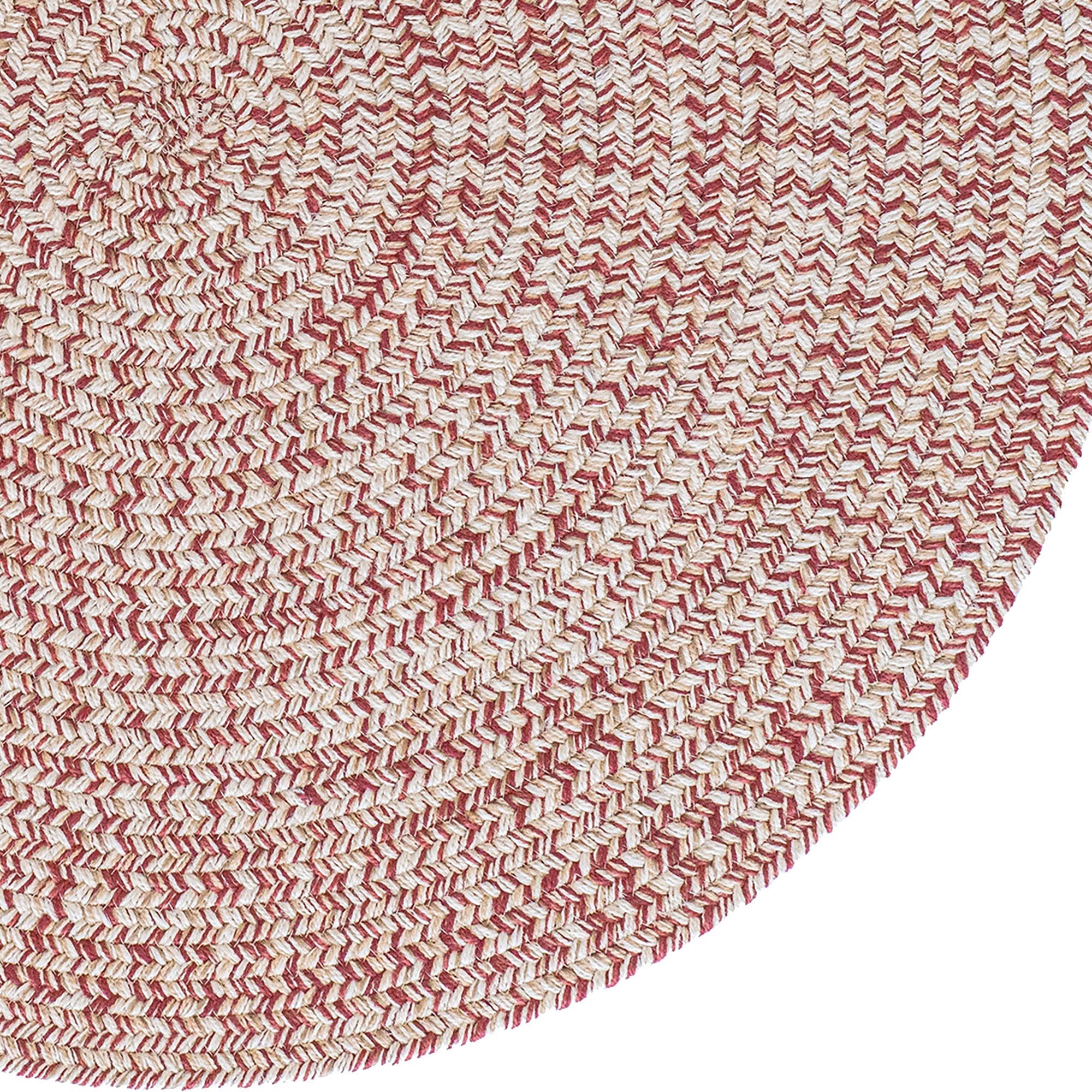 Stockton Light Red Braided Rug Round image