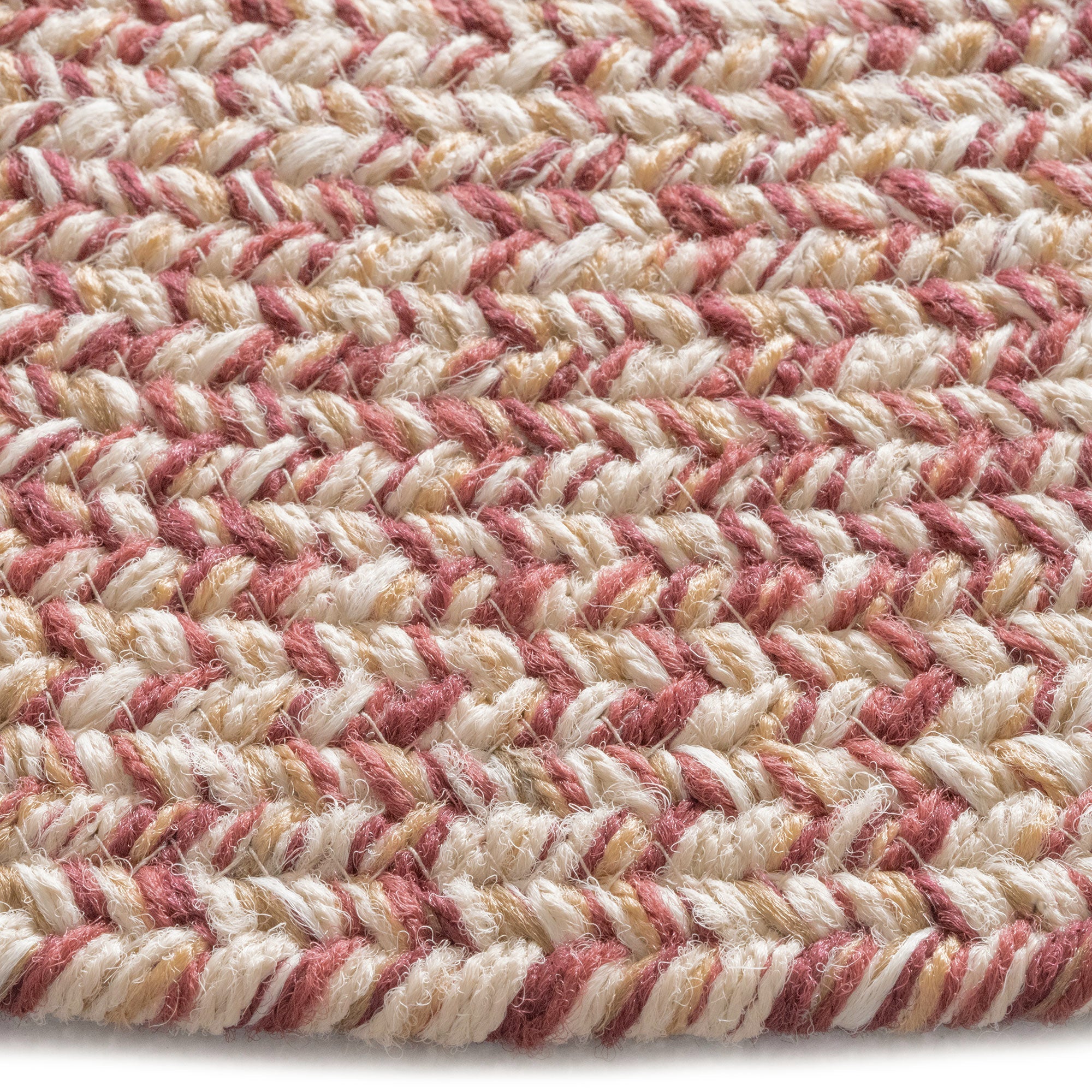 Stockton Light Red Braided Rug Round image