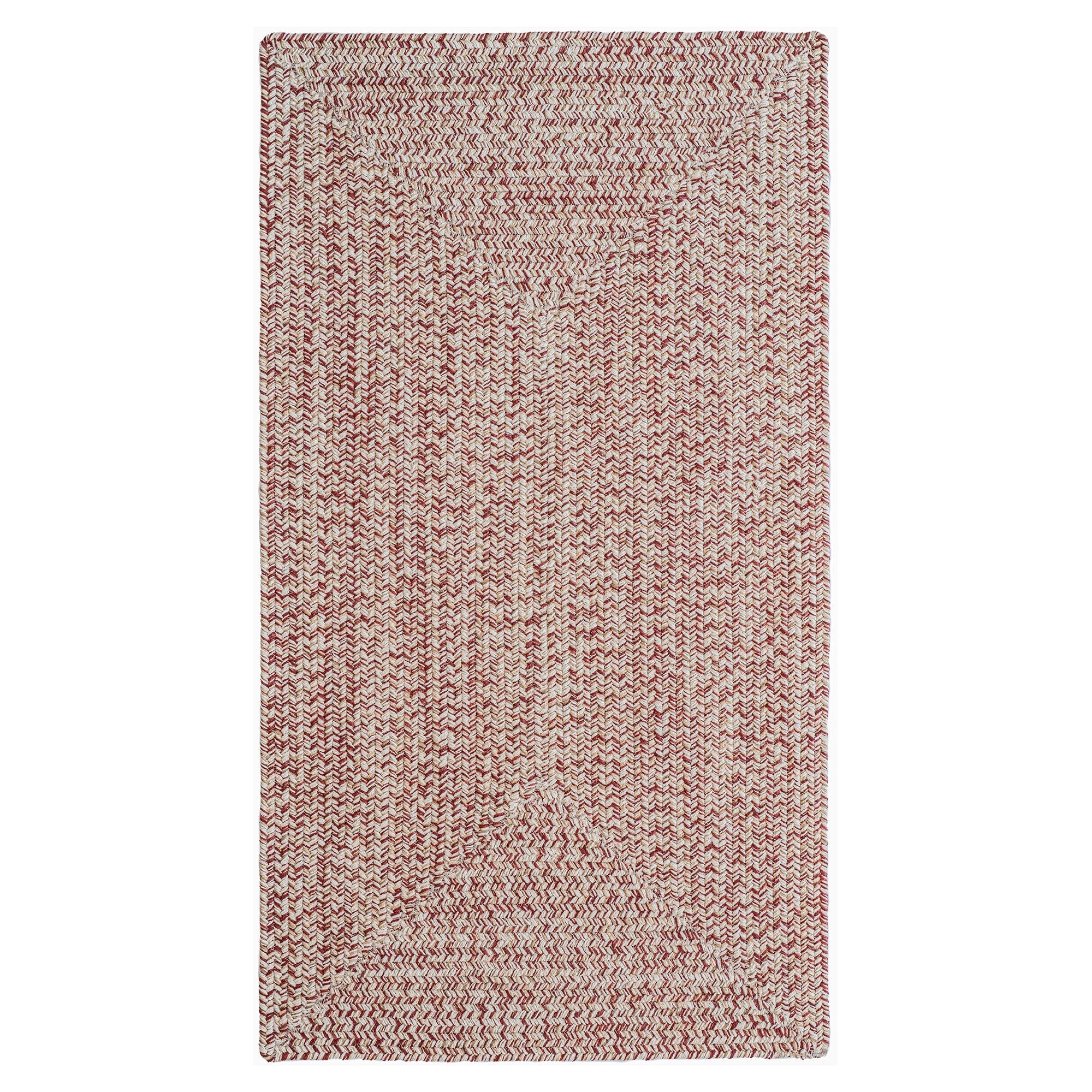 Stockton Light Red Braided Rug Concentric Rectangle image