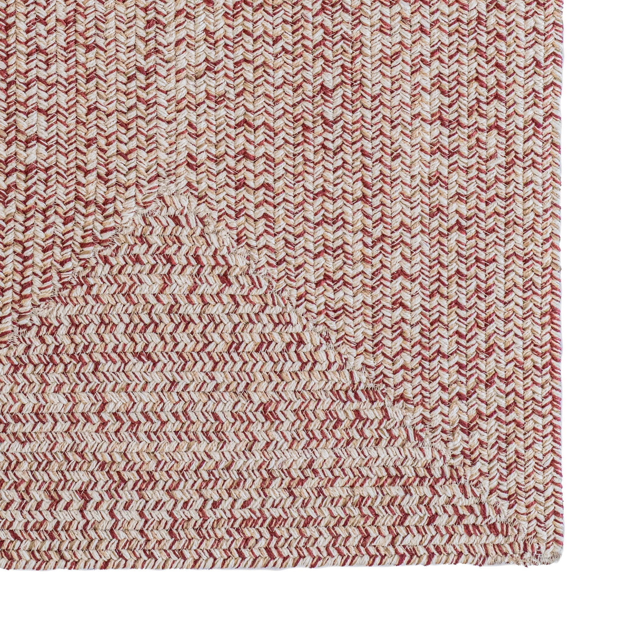 Stockton Light Red Braided Rug Concentric Rectangle image