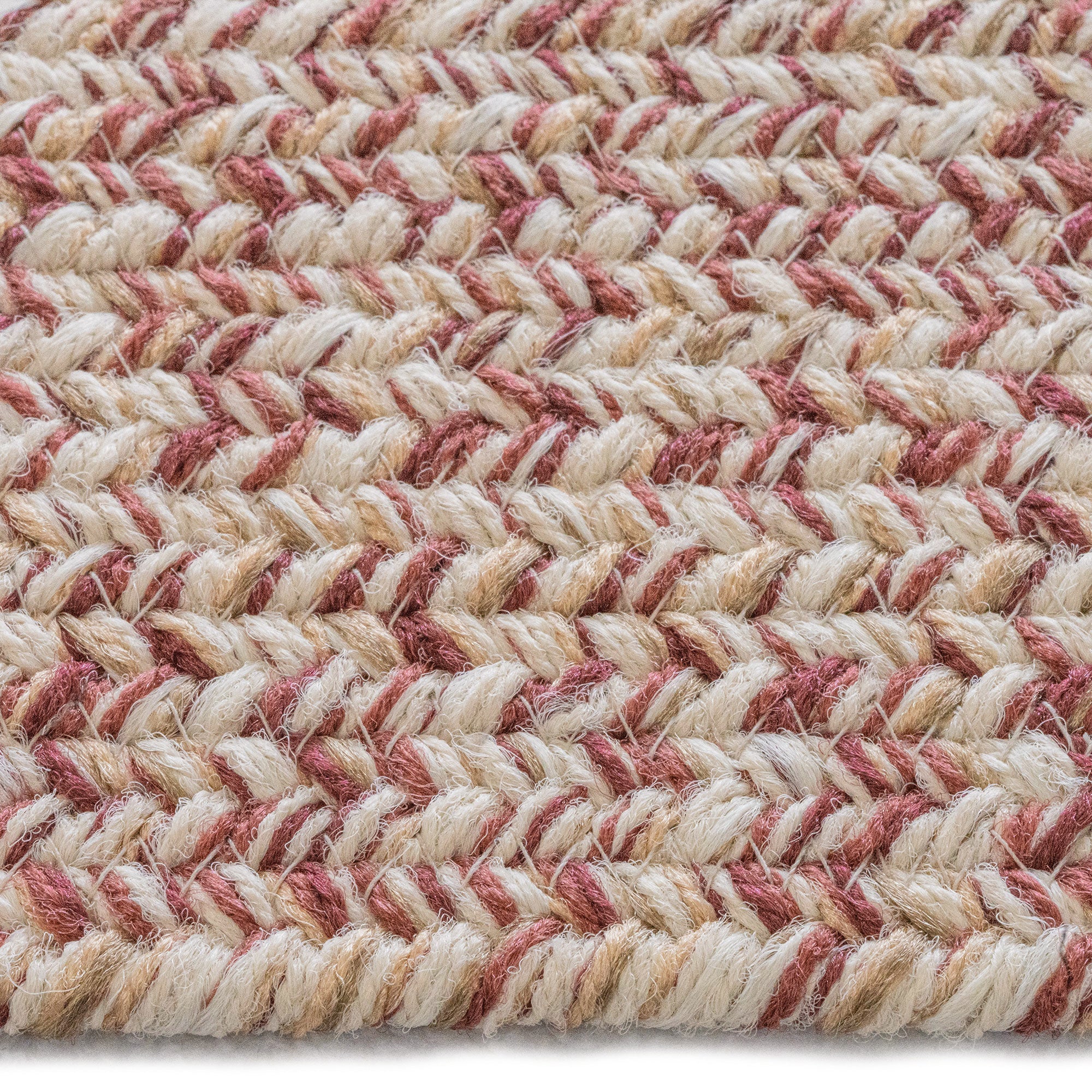 Stockton Light Red Braided Rug Concentric Rectangle image