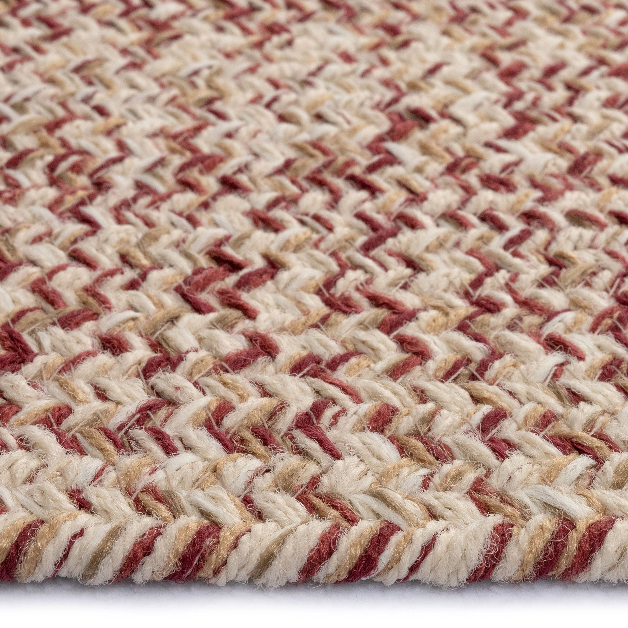 Stockton Light Red Braided Rug Oval image