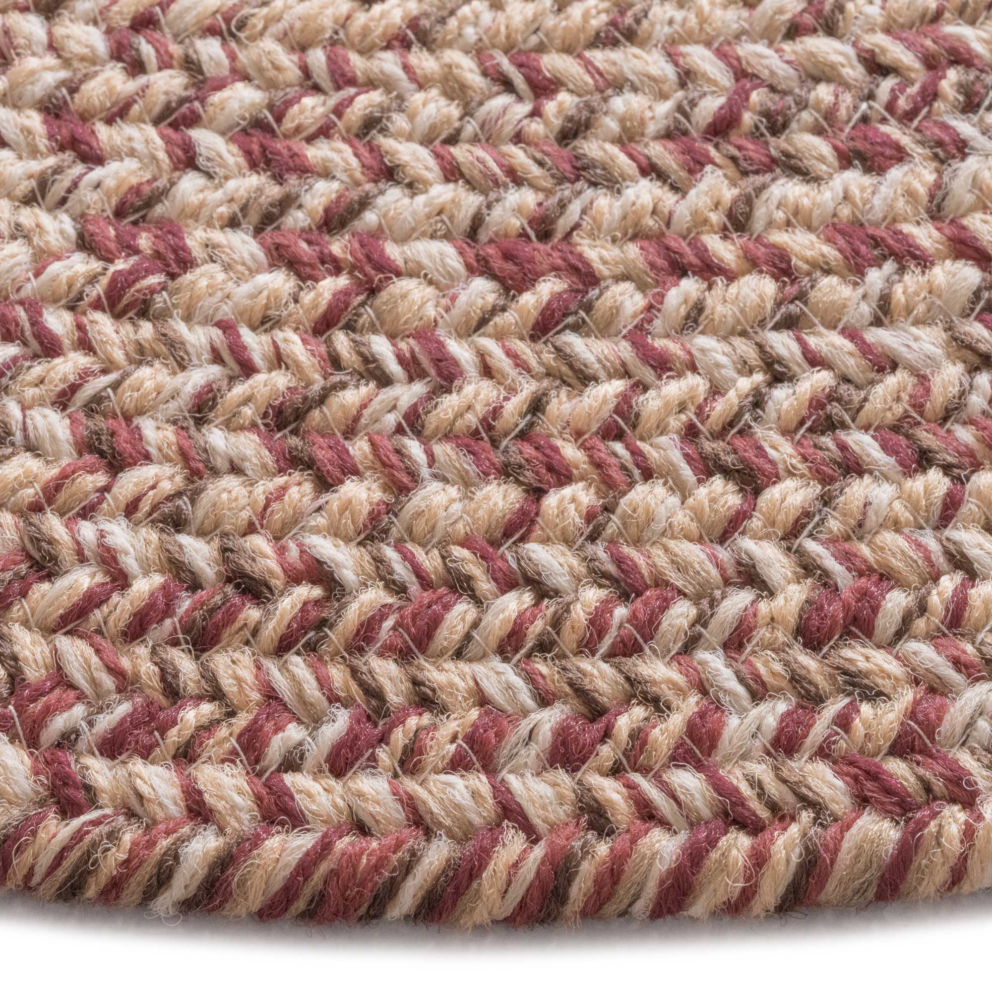 Stockton Medium Red Braided Rug Round image