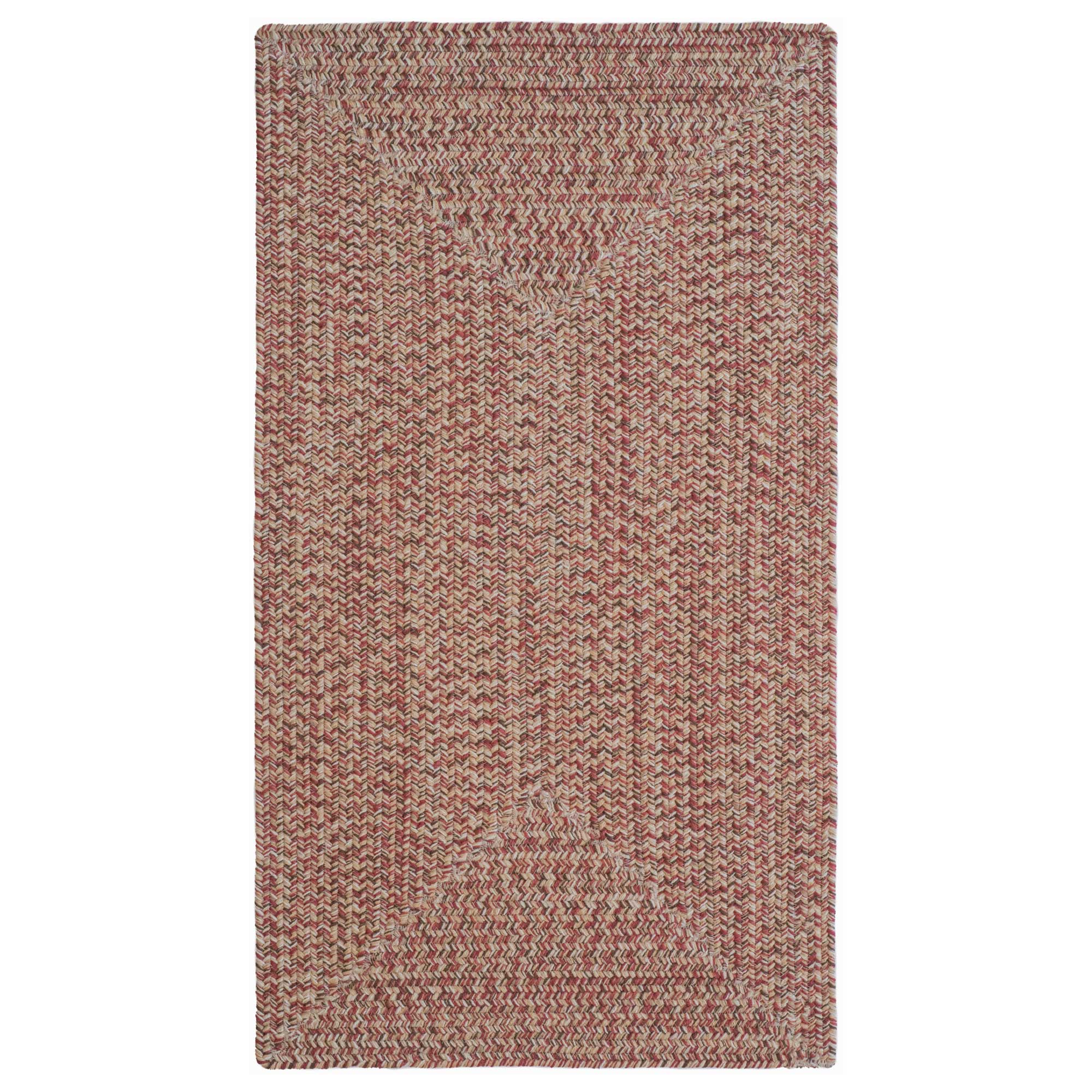 Stockton Medium Red Braided Rug Concentric Rectangle image