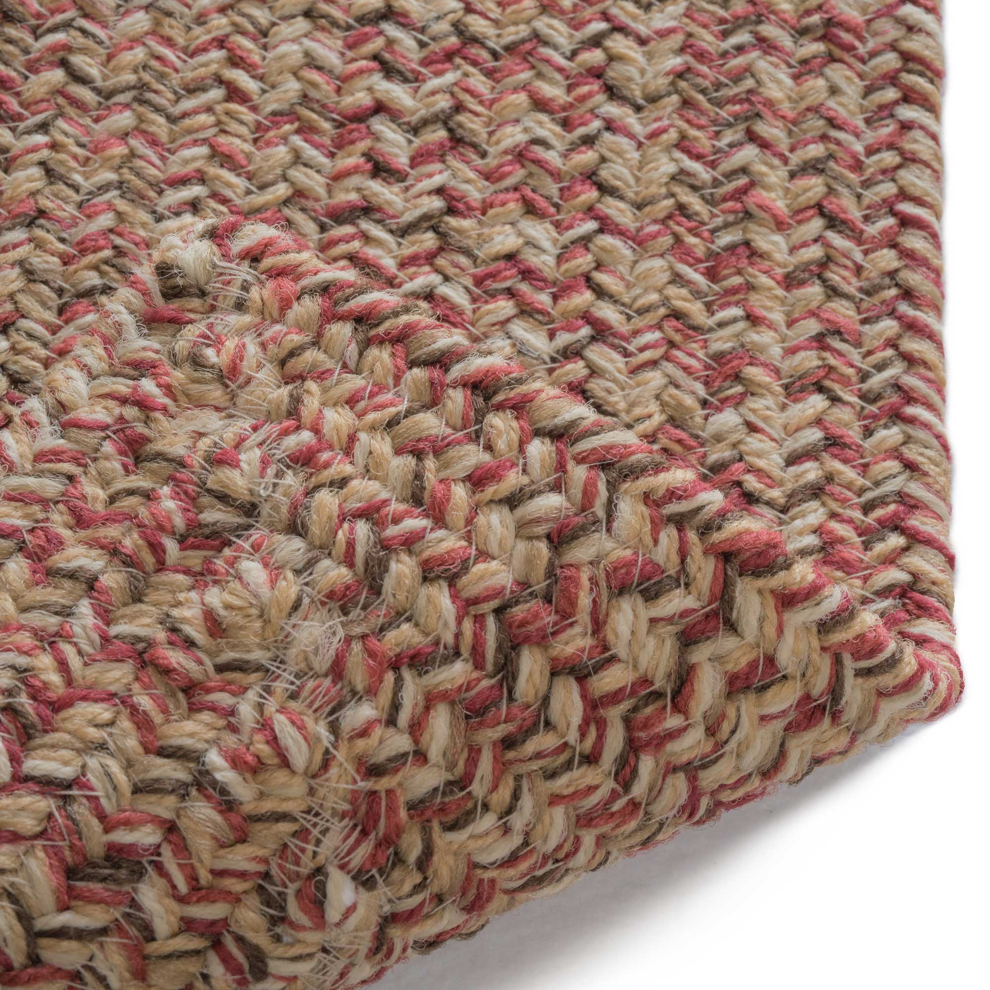 Stockton Medium Red Braided Rug Concentric Rectangle image