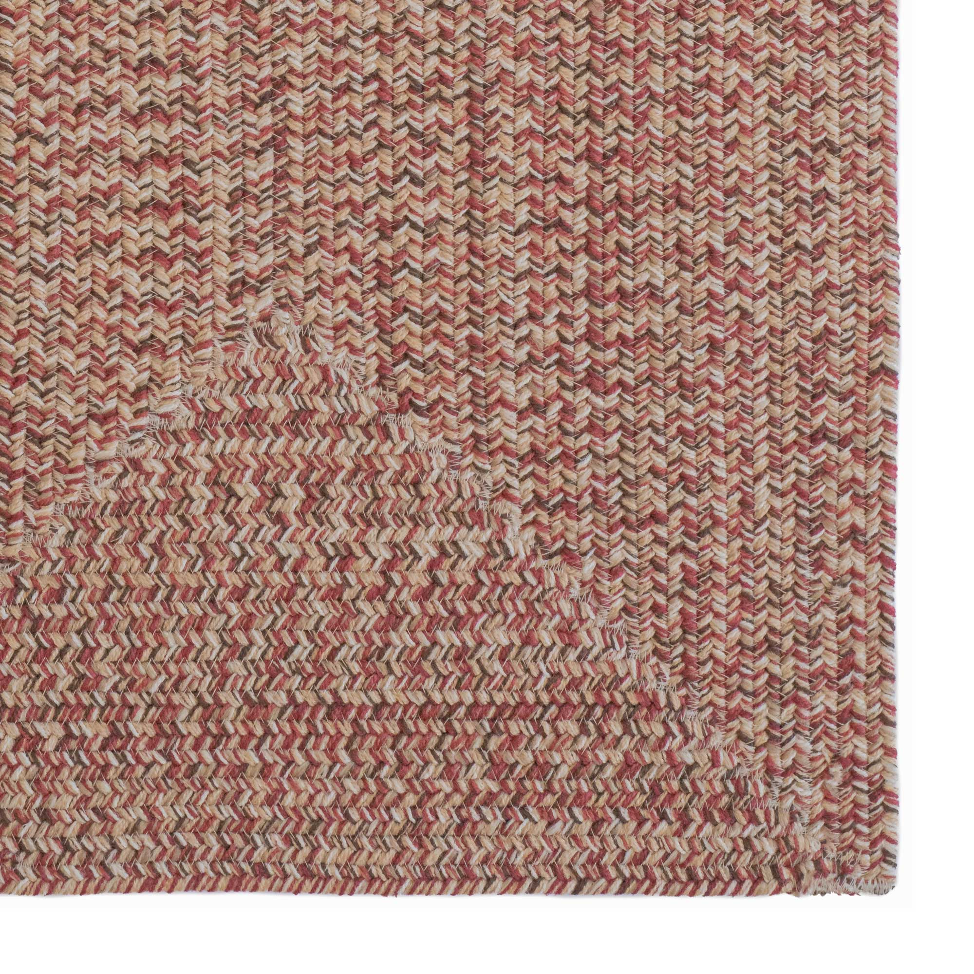 Stockton Medium Red Braided Rug Concentric Rectangle image