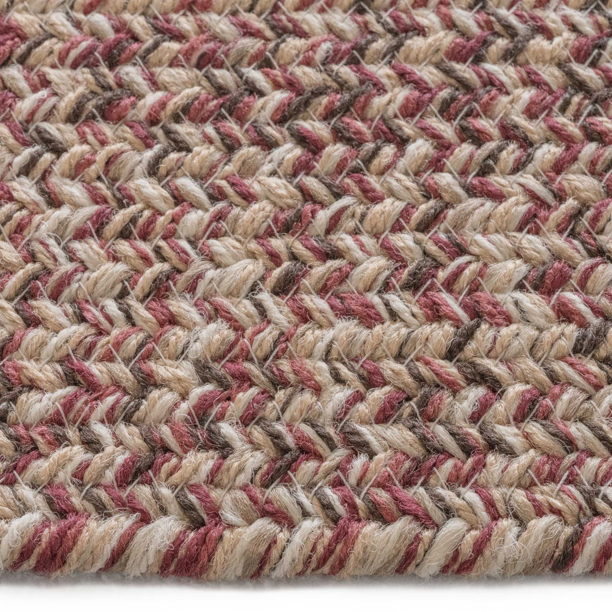 Stockton Medium Red Braided Rug Concentric Rectangle image