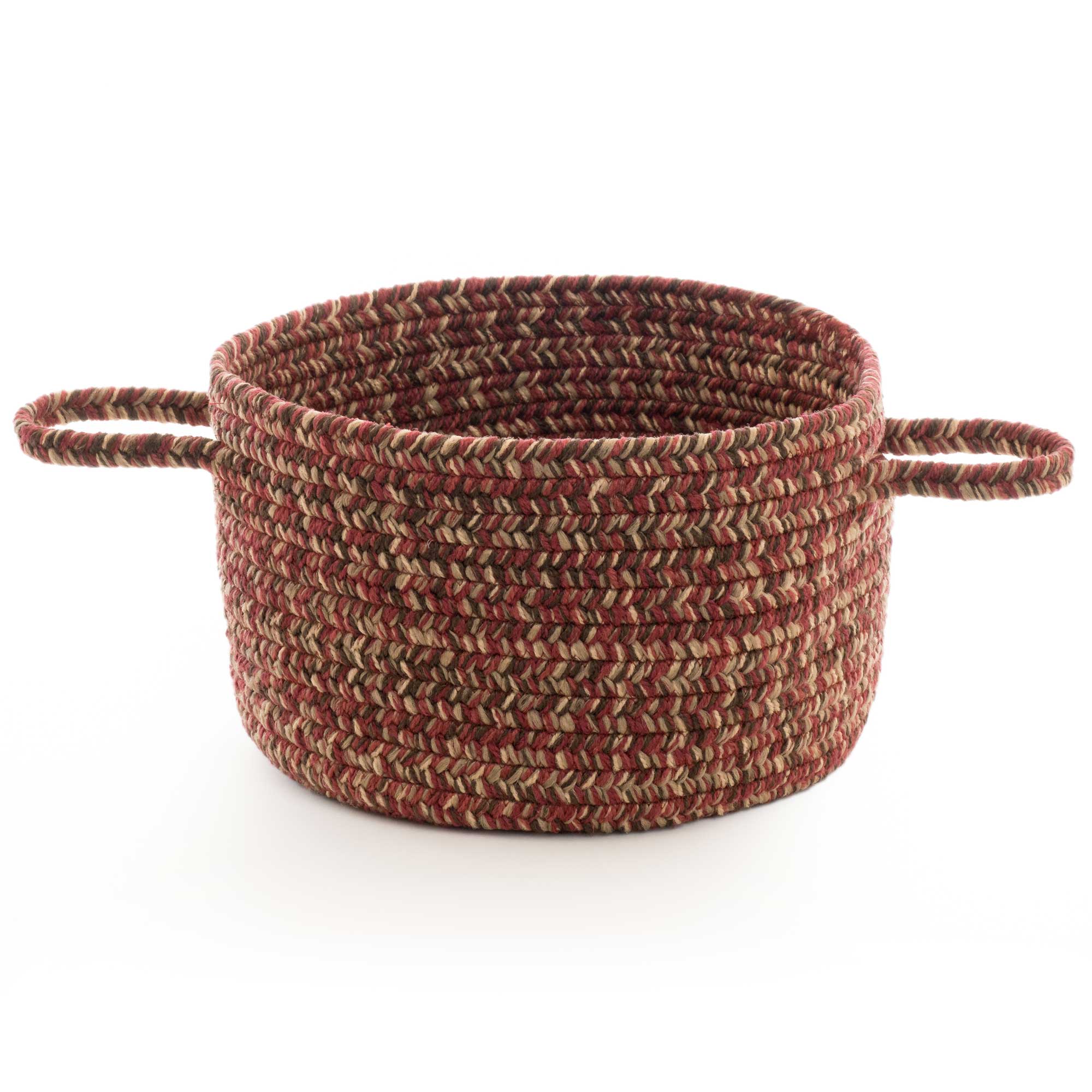 Stockton Dark Red Braided Rug Basket image