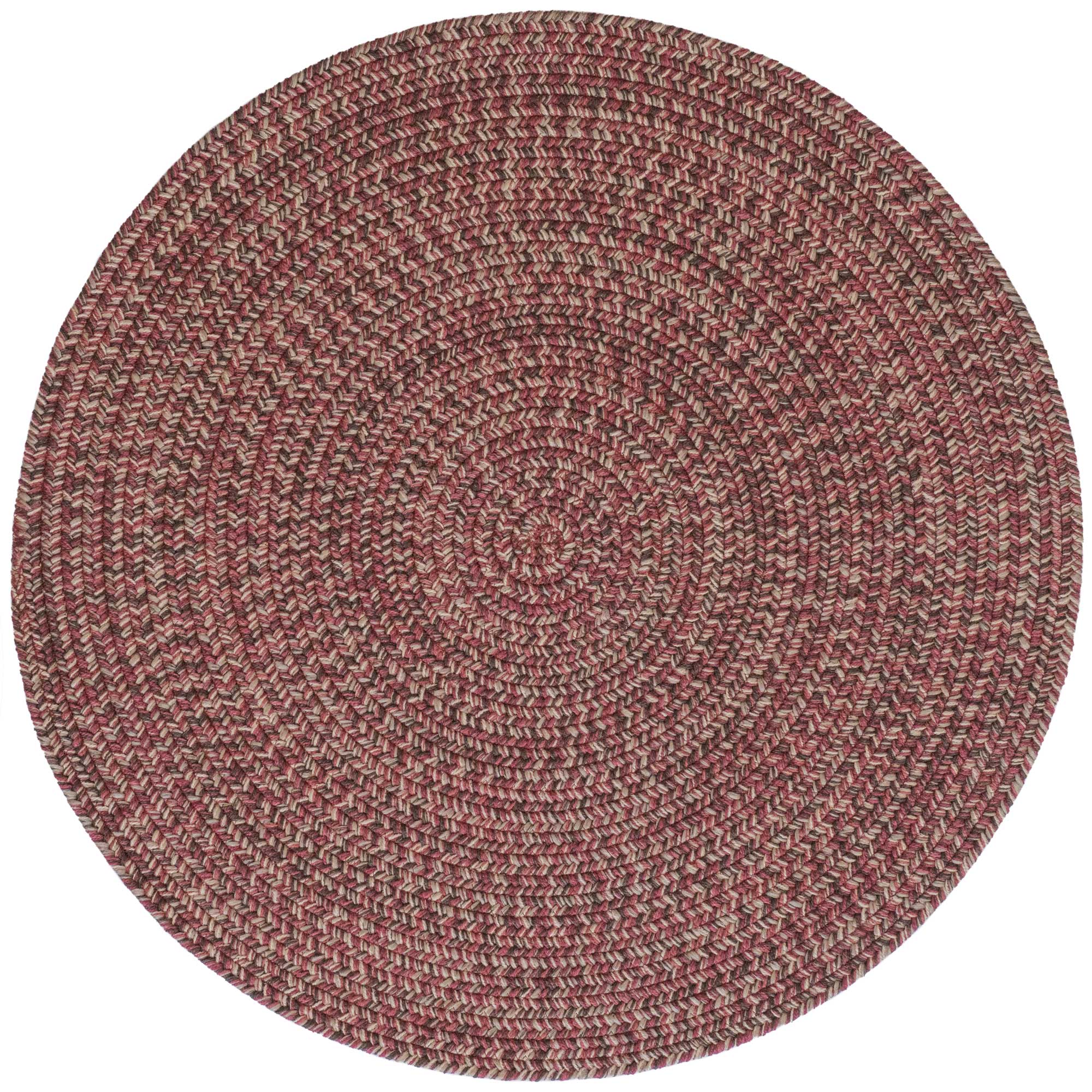 Stockton Dark Red Braided Rug Round image