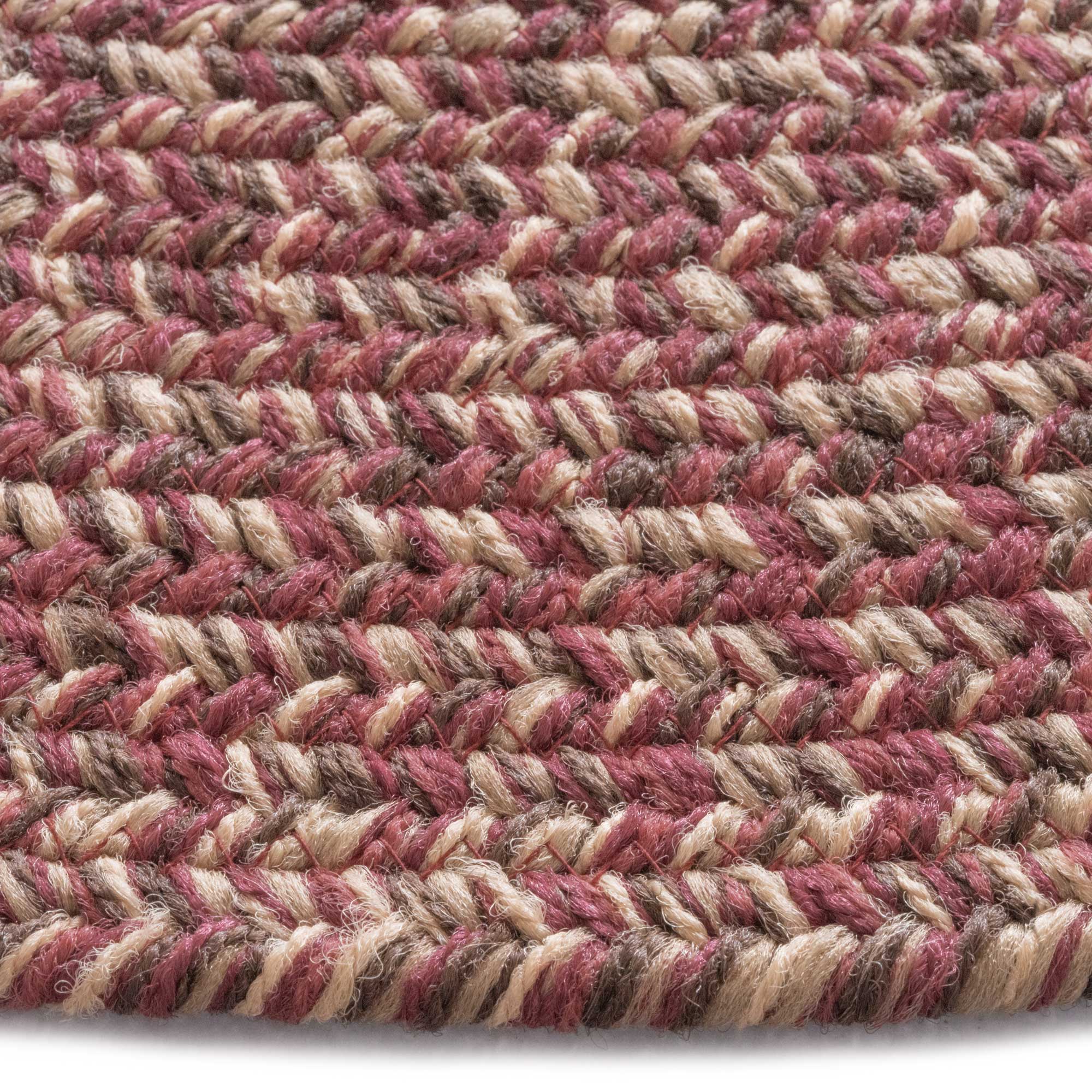 Stockton Dark Red Braided Rug Round image