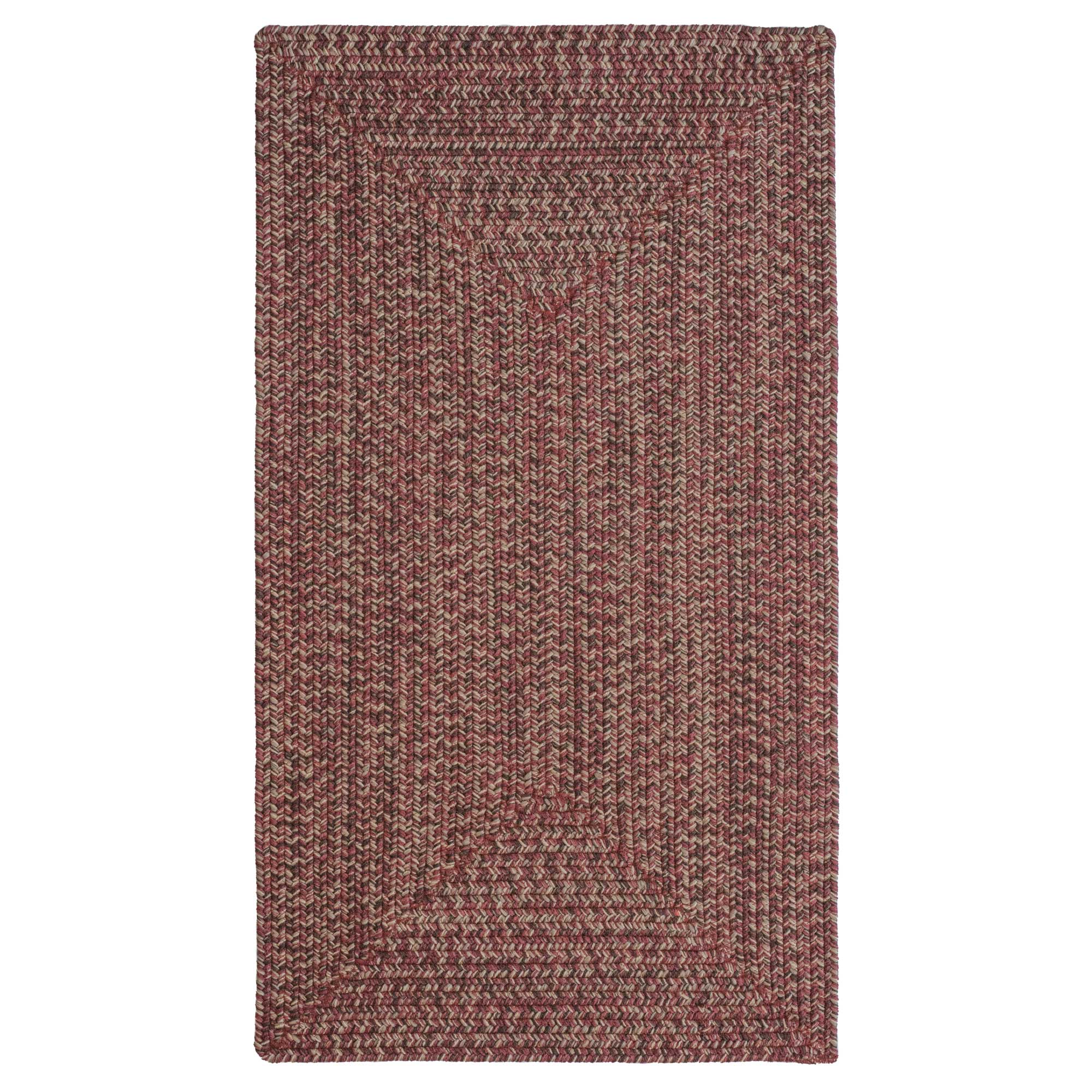 Stockton Dark Red Braided Rug Concentric Rectangle image