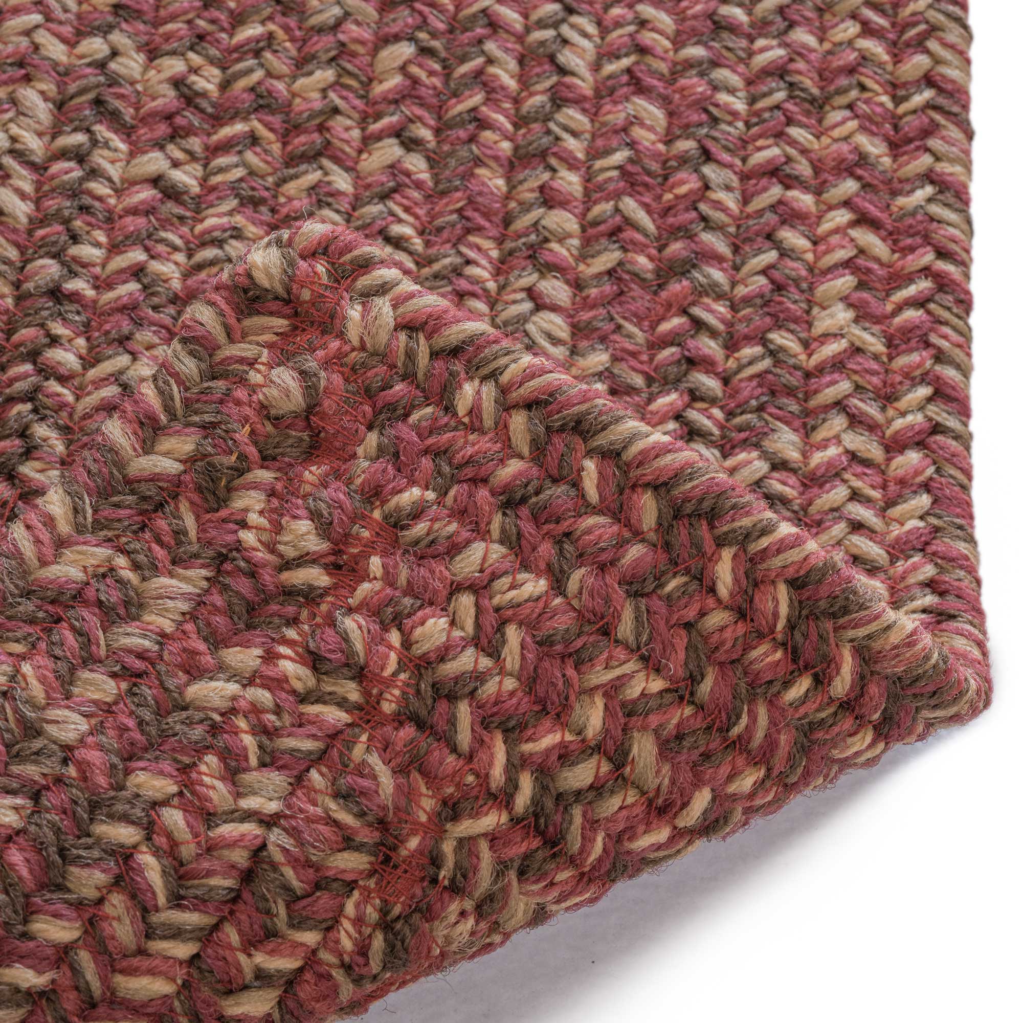 Stockton Dark Red Braided Rug Concentric Rectangle image