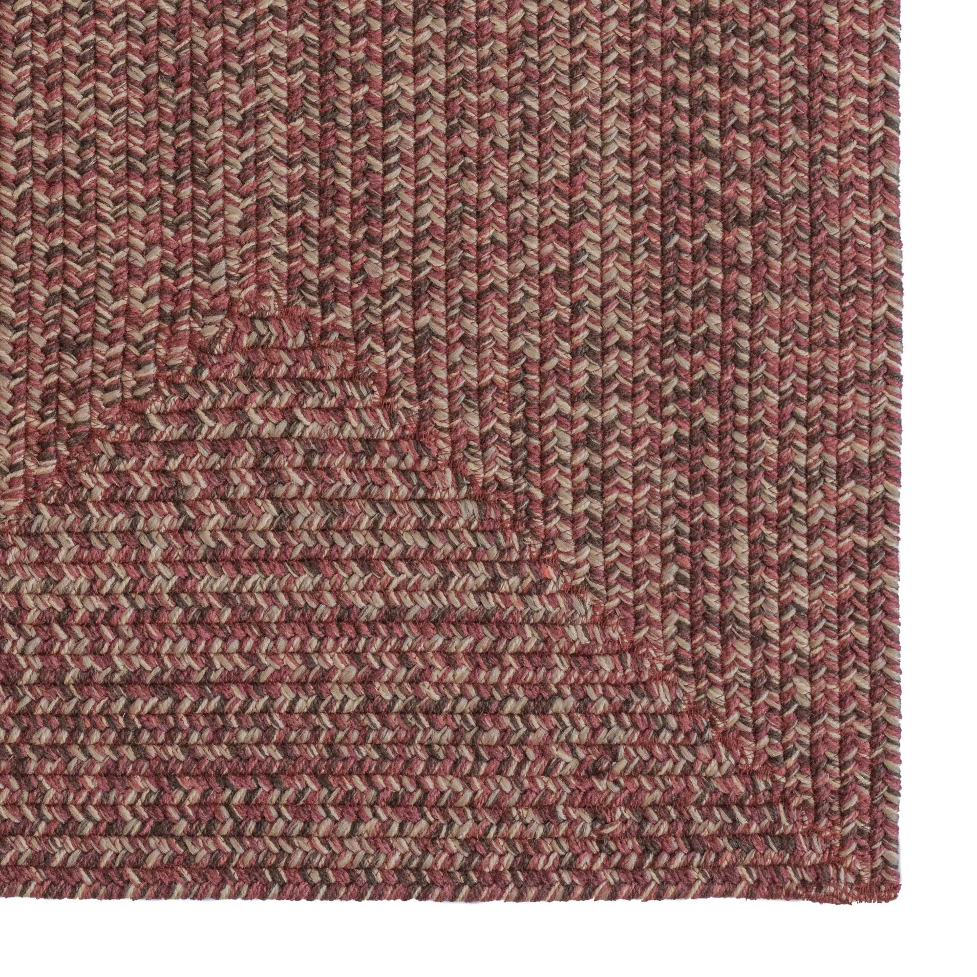 Stockton Dark Red Braided Rug Concentric Rectangle image