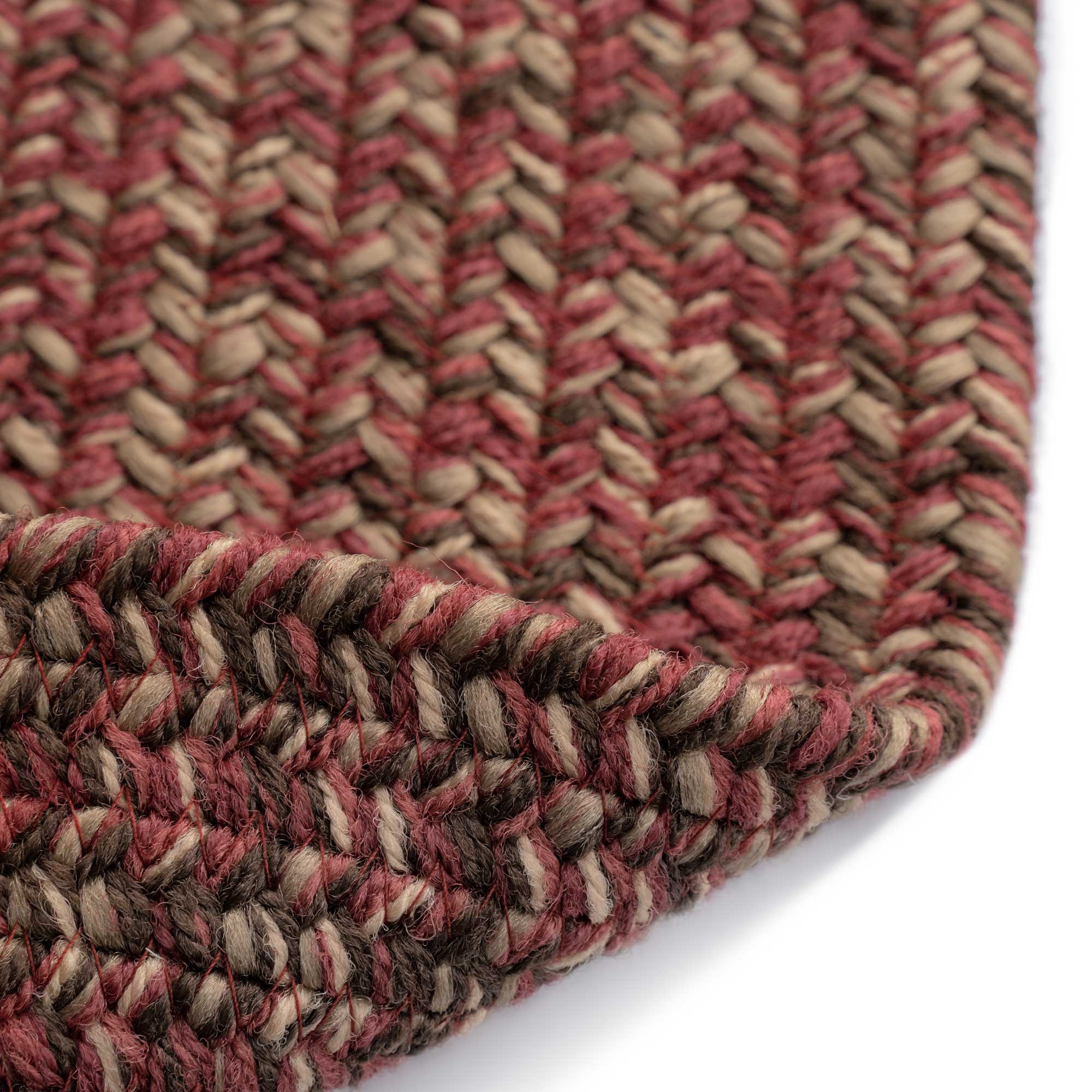 Stockton Dark Red Braided Rug Oval image